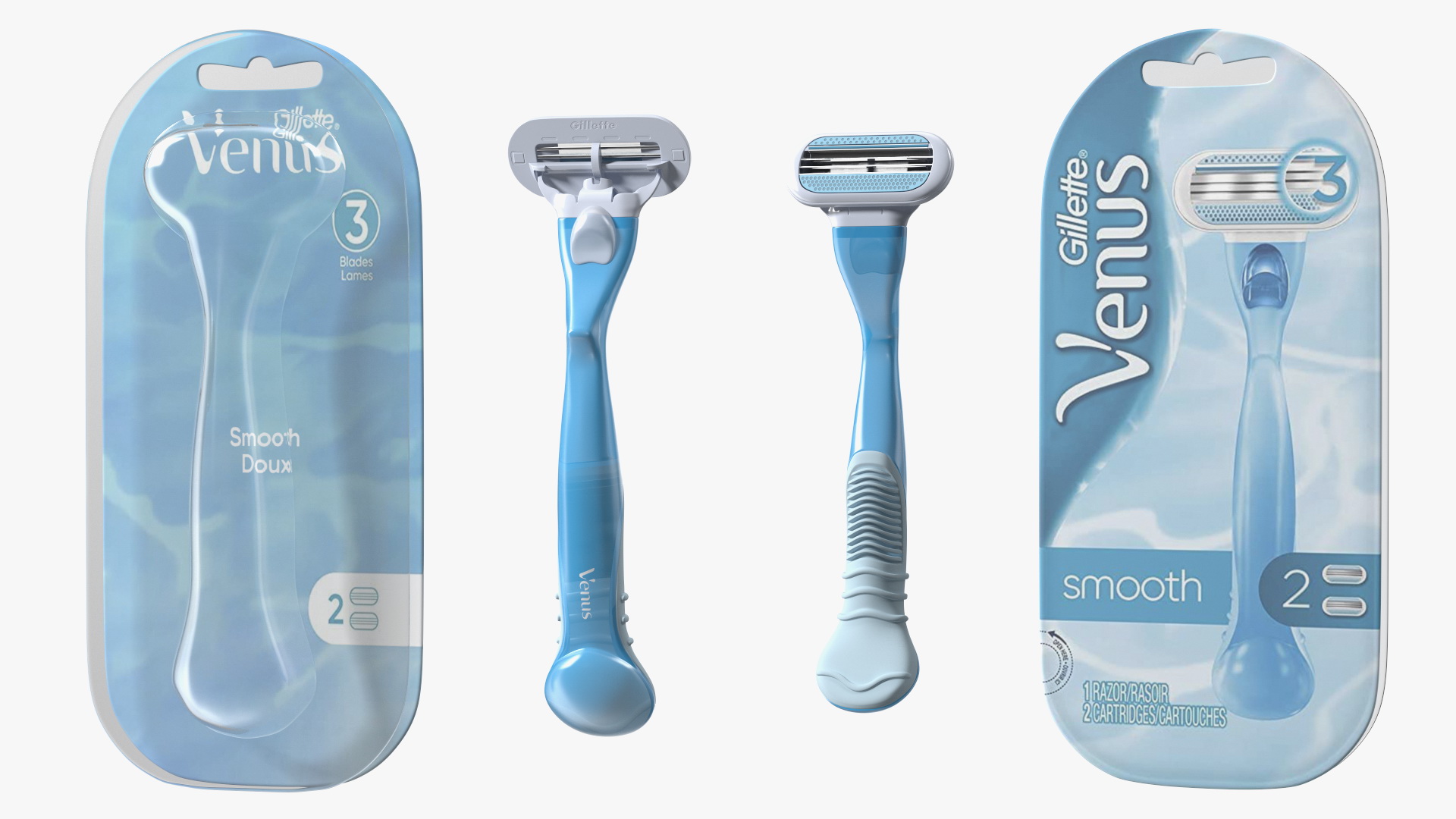 3D Razor Gillette Venus with Package model