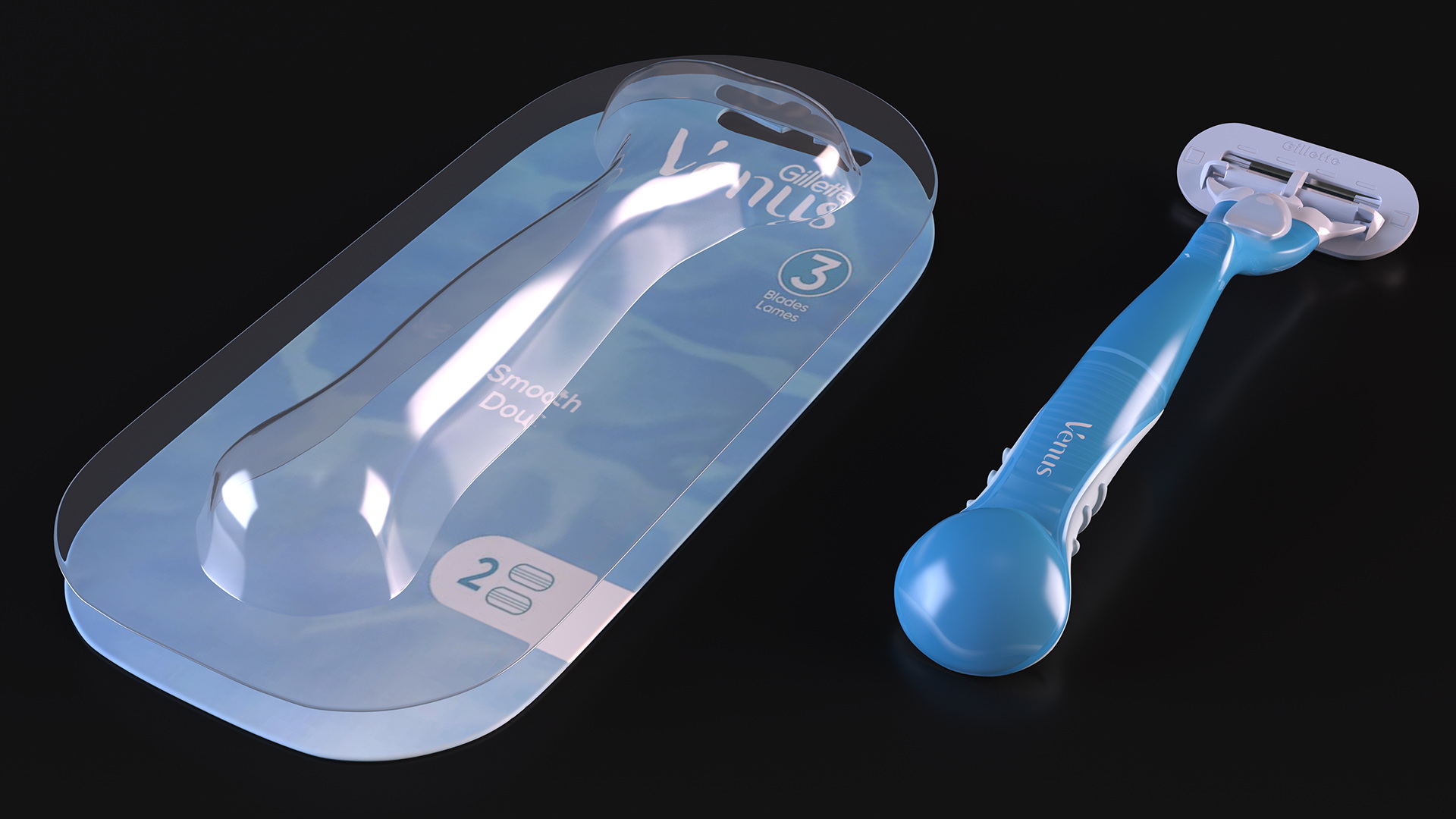 3D Razor Gillette Venus with Package model