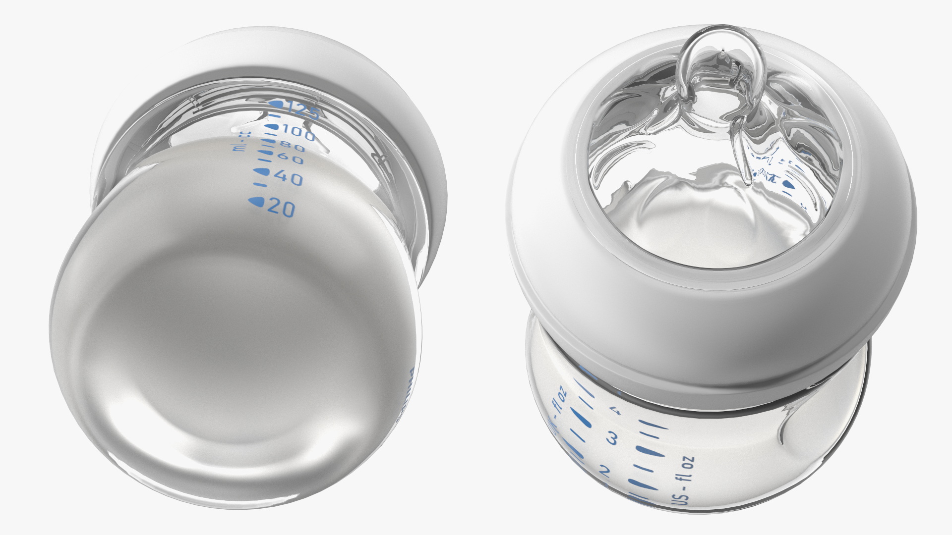 3D Philips Avent Manual Breast Pump and Baby Bottle with Milk model
