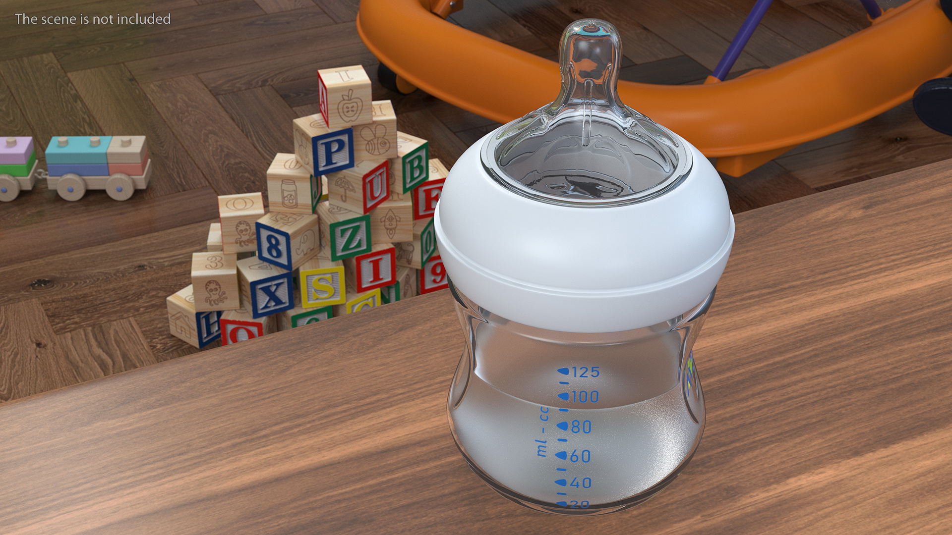 3D Philips Avent Manual Breast Pump and Baby Bottle with Milk model