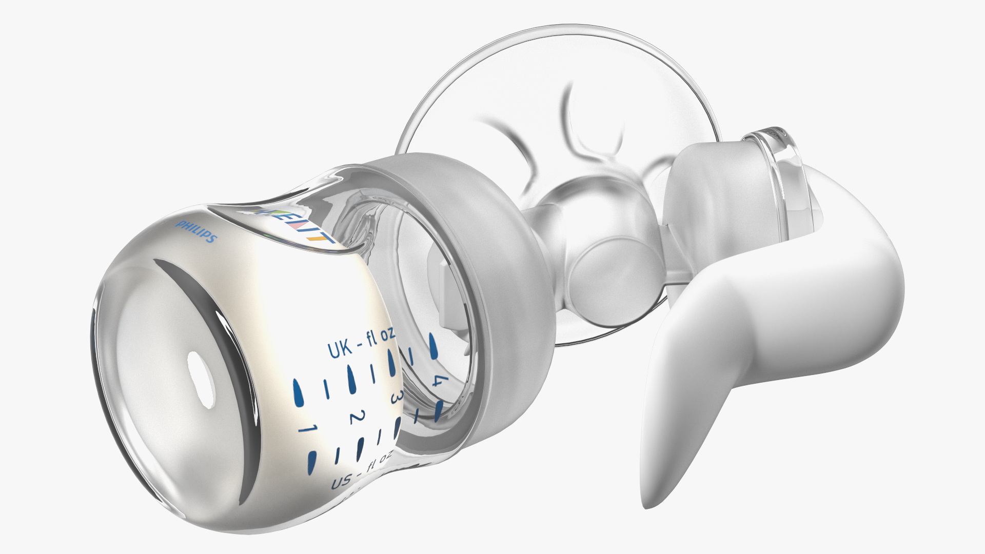 3D Philips Avent Manual Breast Pump and Baby Bottle with Milk model