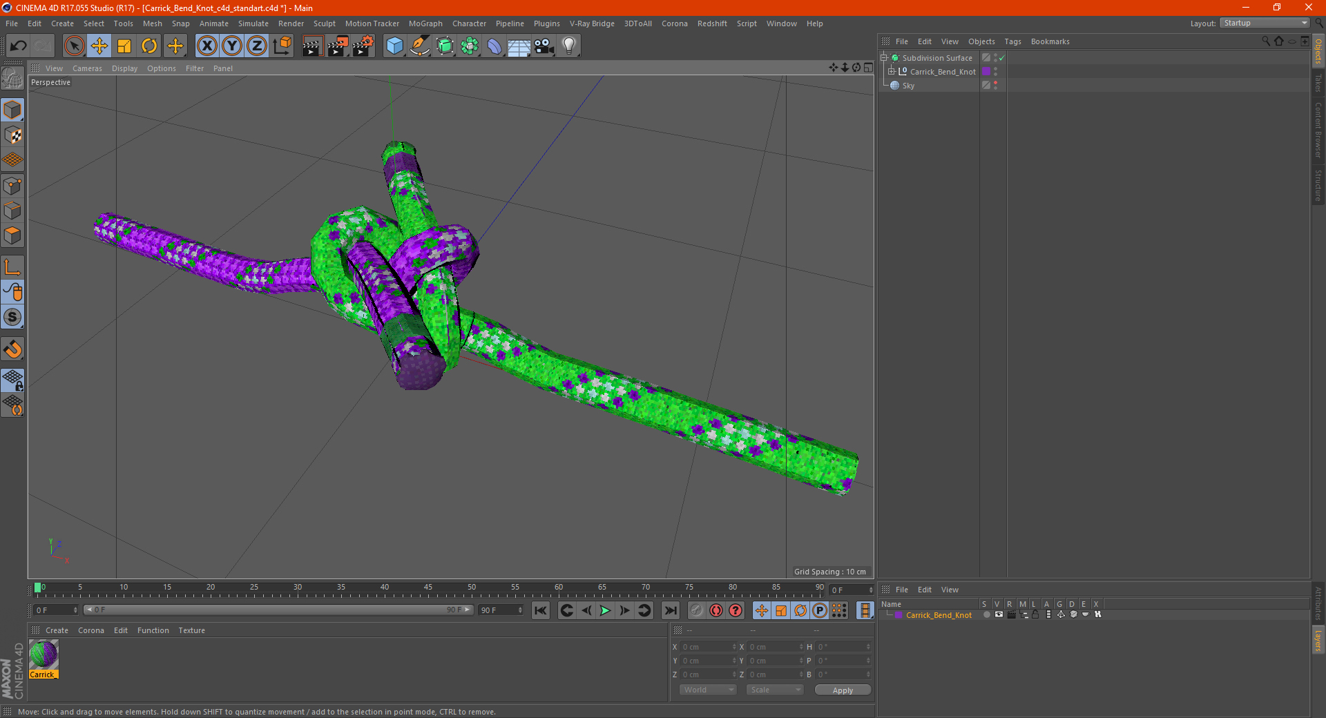 Carrick Bend Knot 3D
