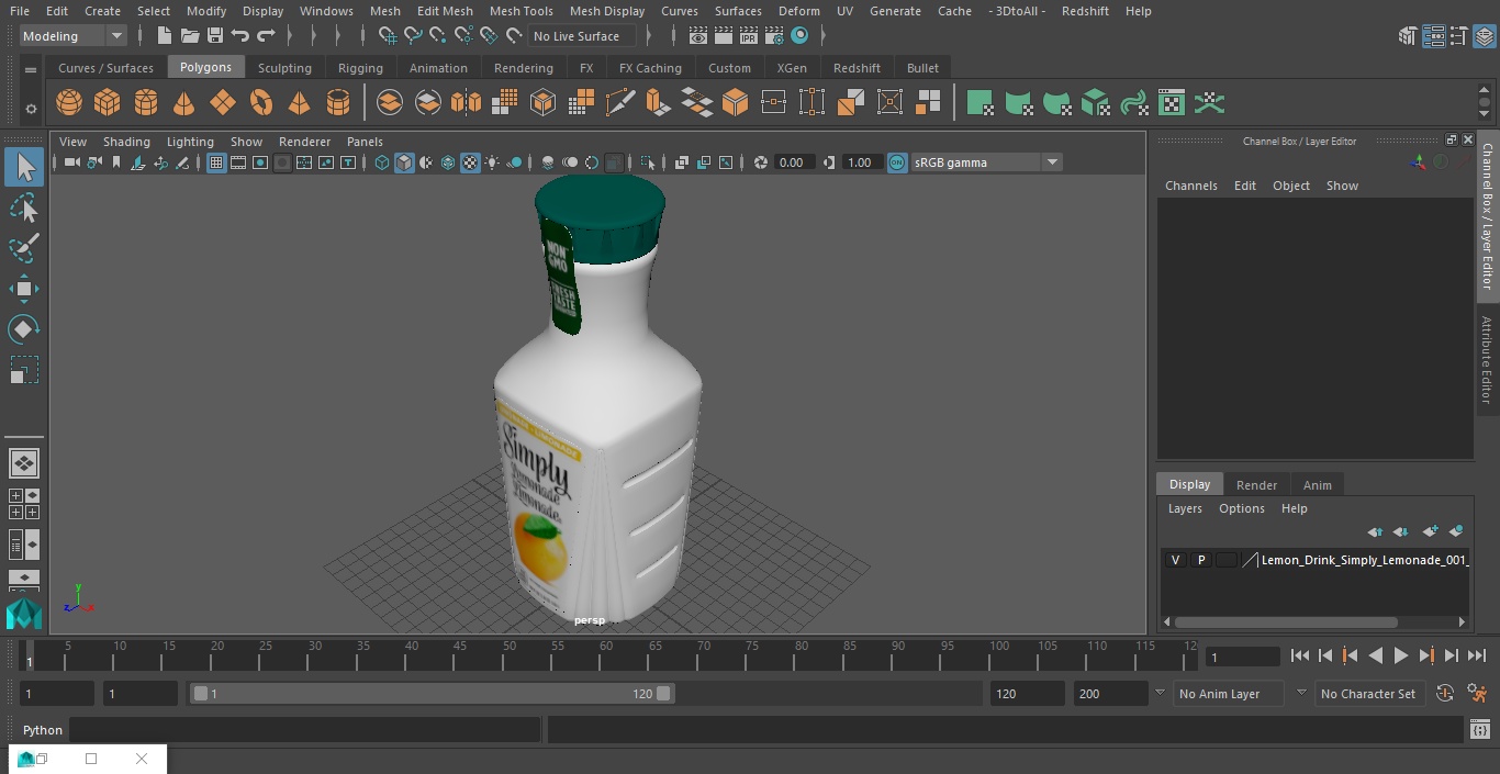 Lemon Drink Simply Lemonade 3D