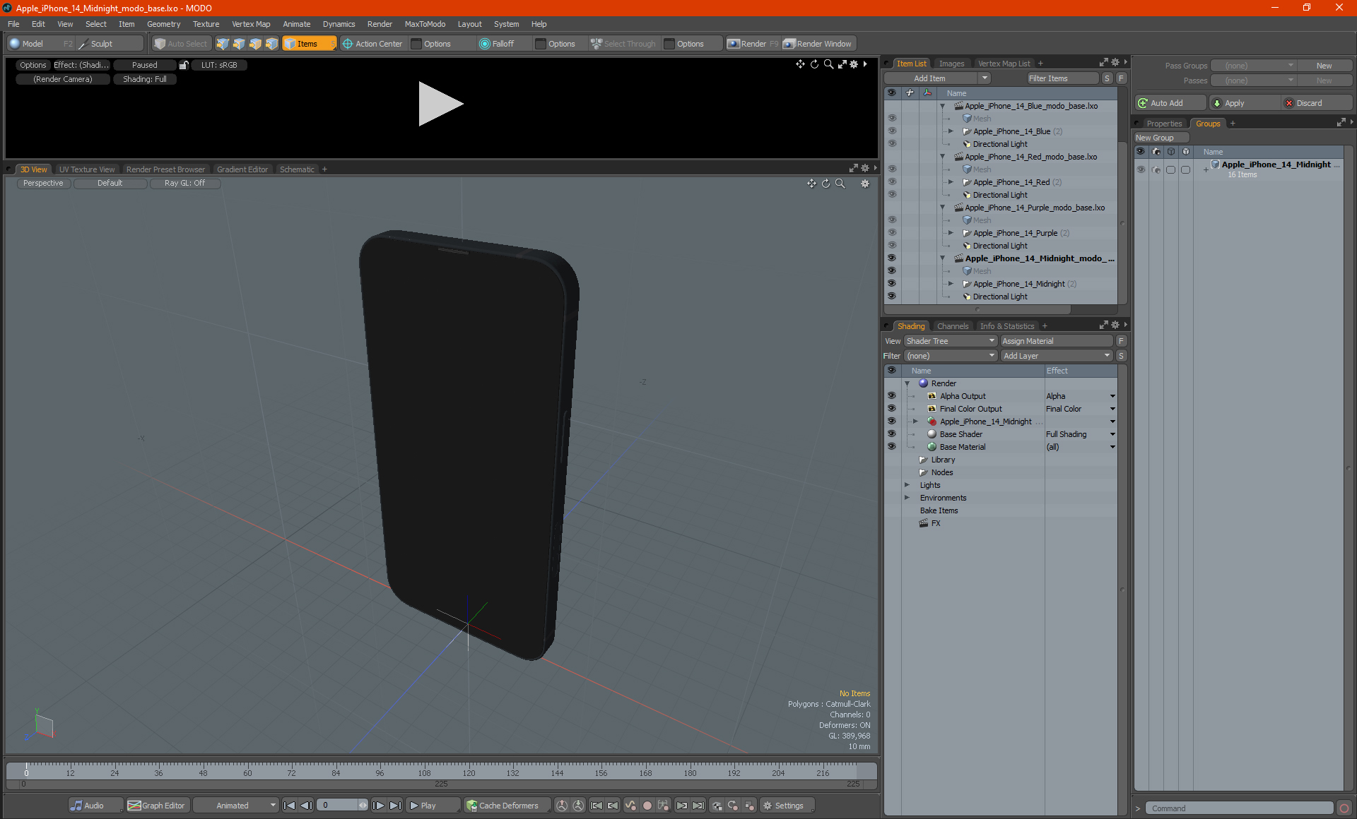 Apple iPhone 14 Midnight 3D model