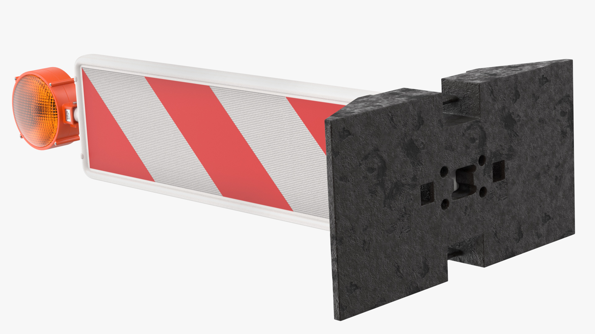 3D Roadworks Traffic Post with Warning Light