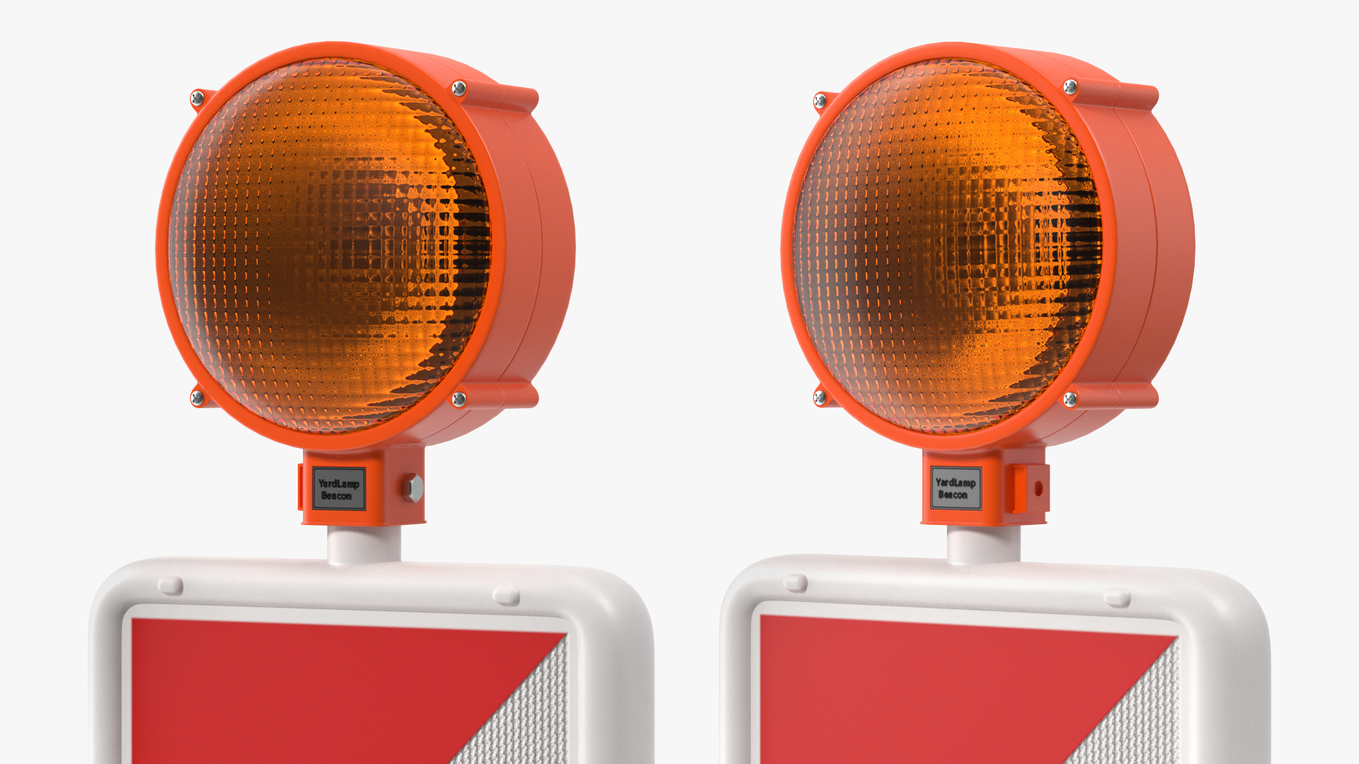 3D Roadworks Traffic Post with Warning Light