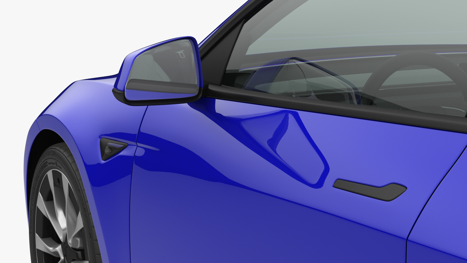 3D Modern Electric Sedan Blue