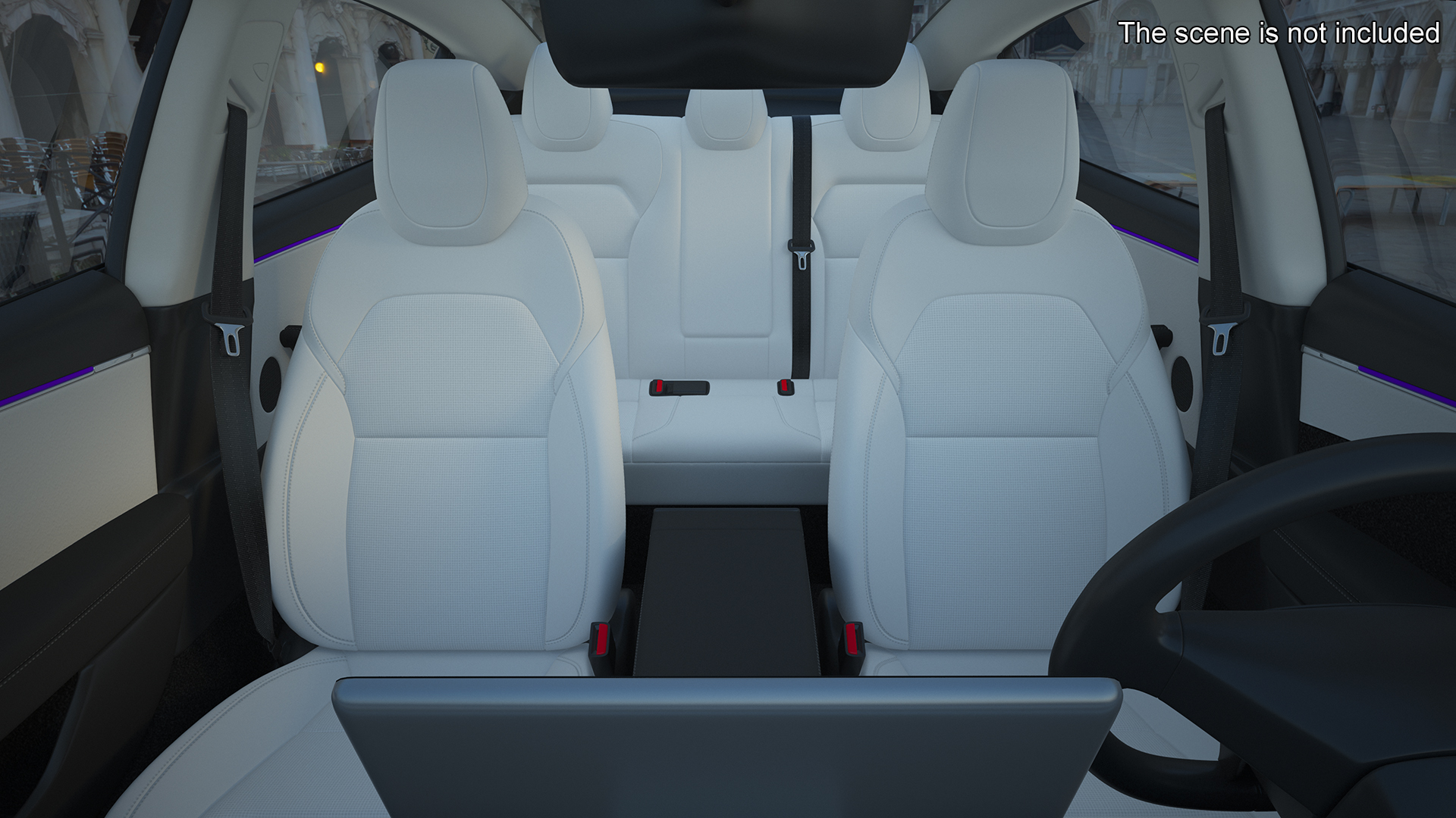3D Modern Electric Sedan Blue