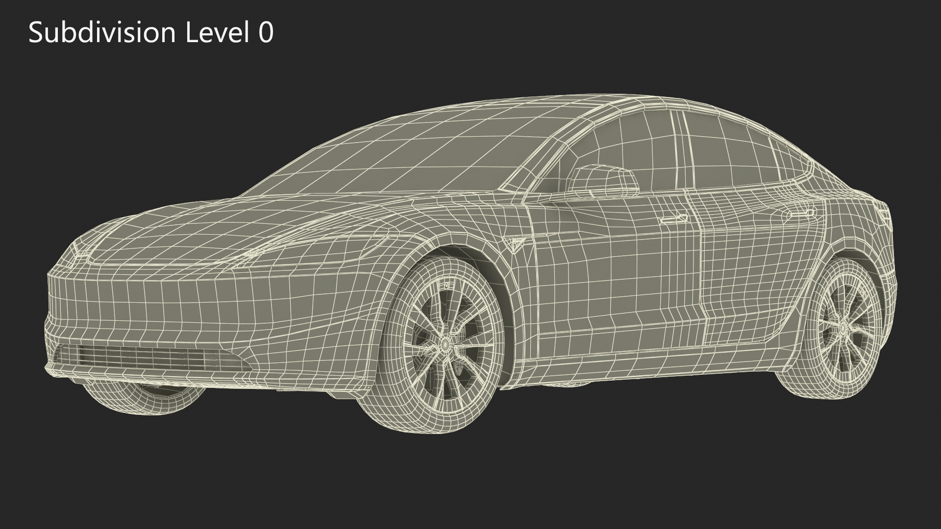 3D Modern Electric Sedan Blue
