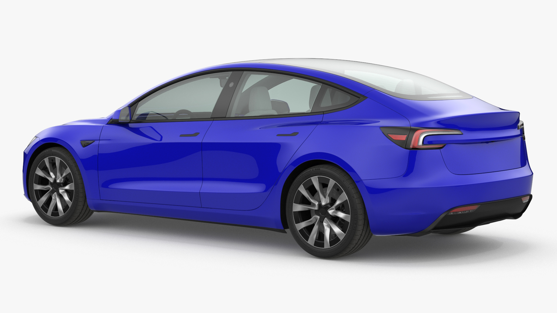 3D Modern Electric Sedan Blue
