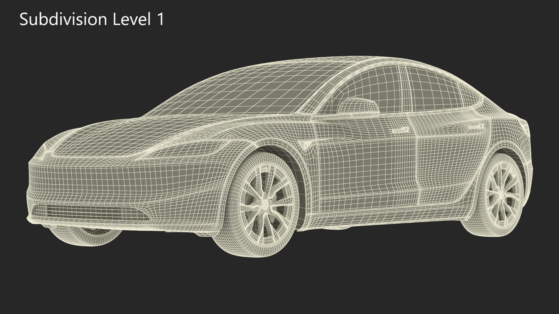 3D Modern Electric Sedan Blue