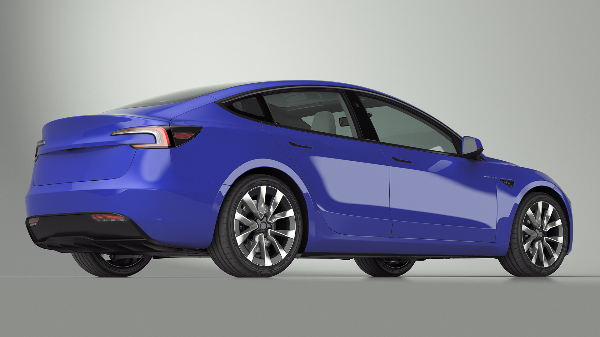 3D Modern Electric Sedan Blue