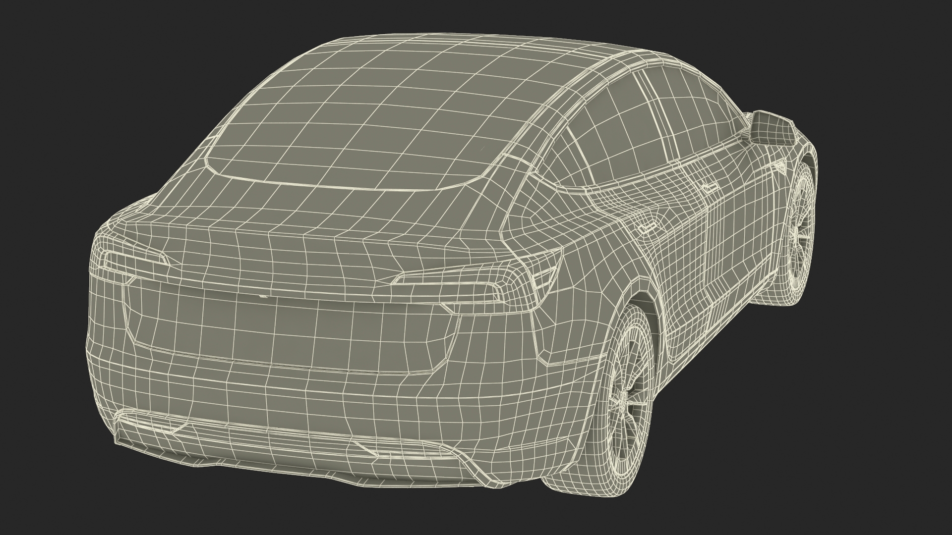 3D Modern Electric Sedan Blue