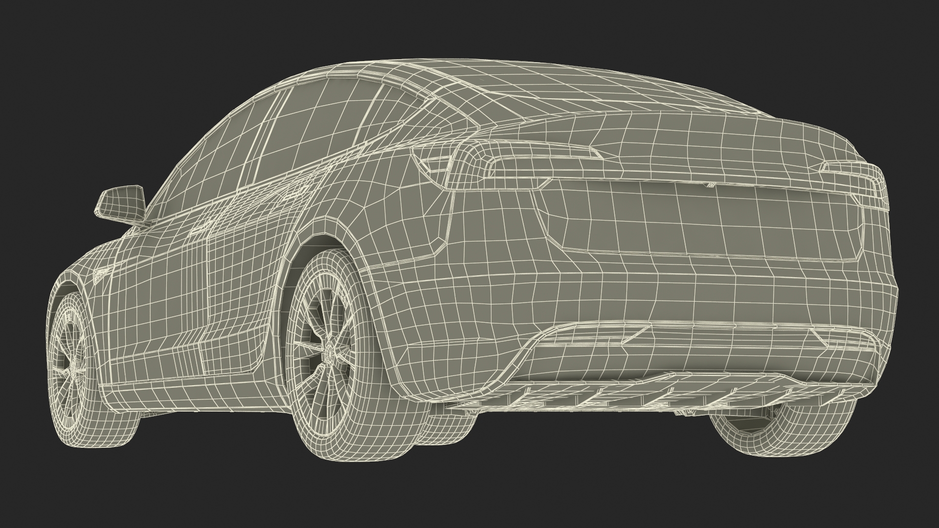 3D Modern Electric Sedan Blue