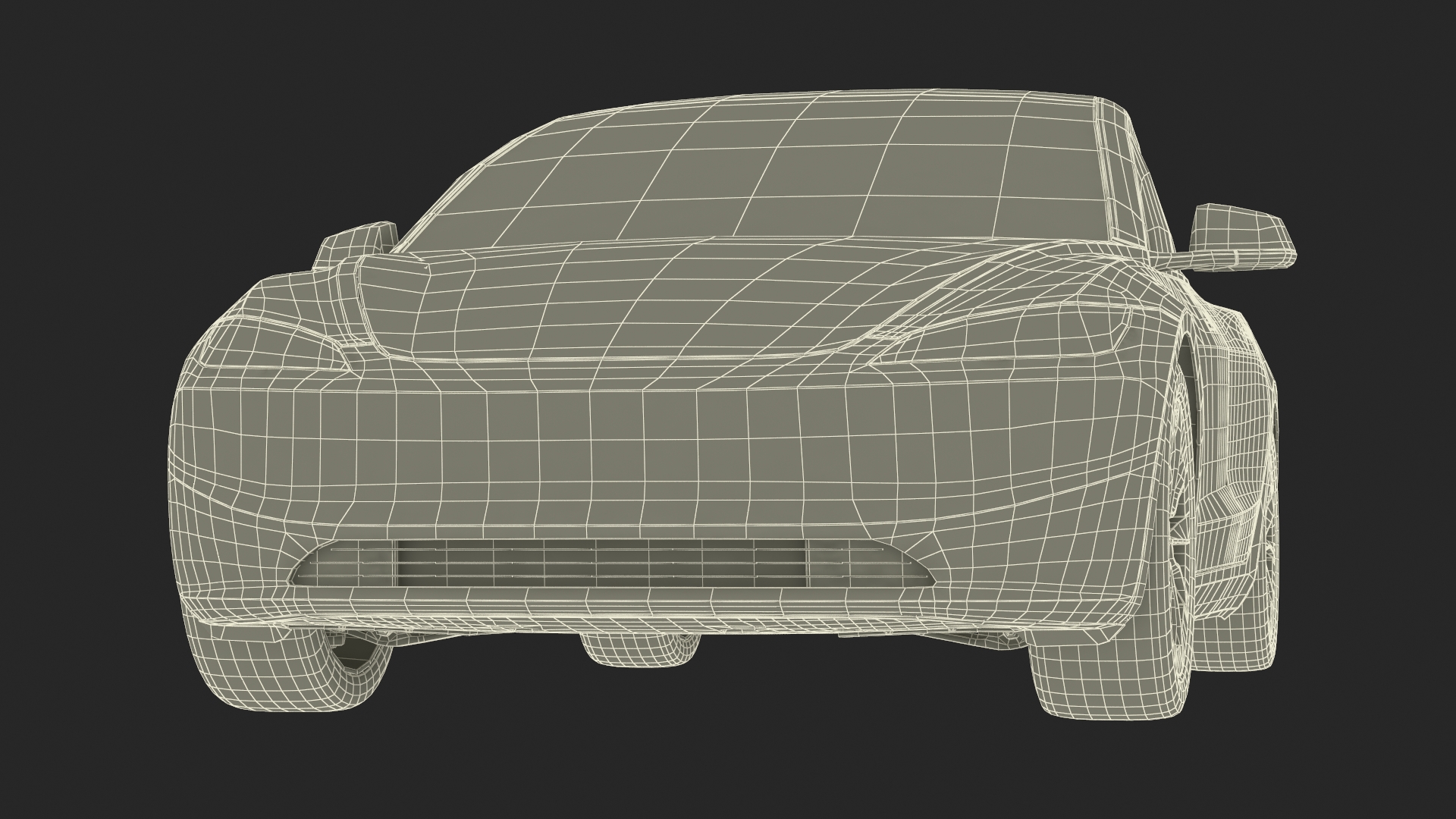 3D Modern Electric Sedan Blue