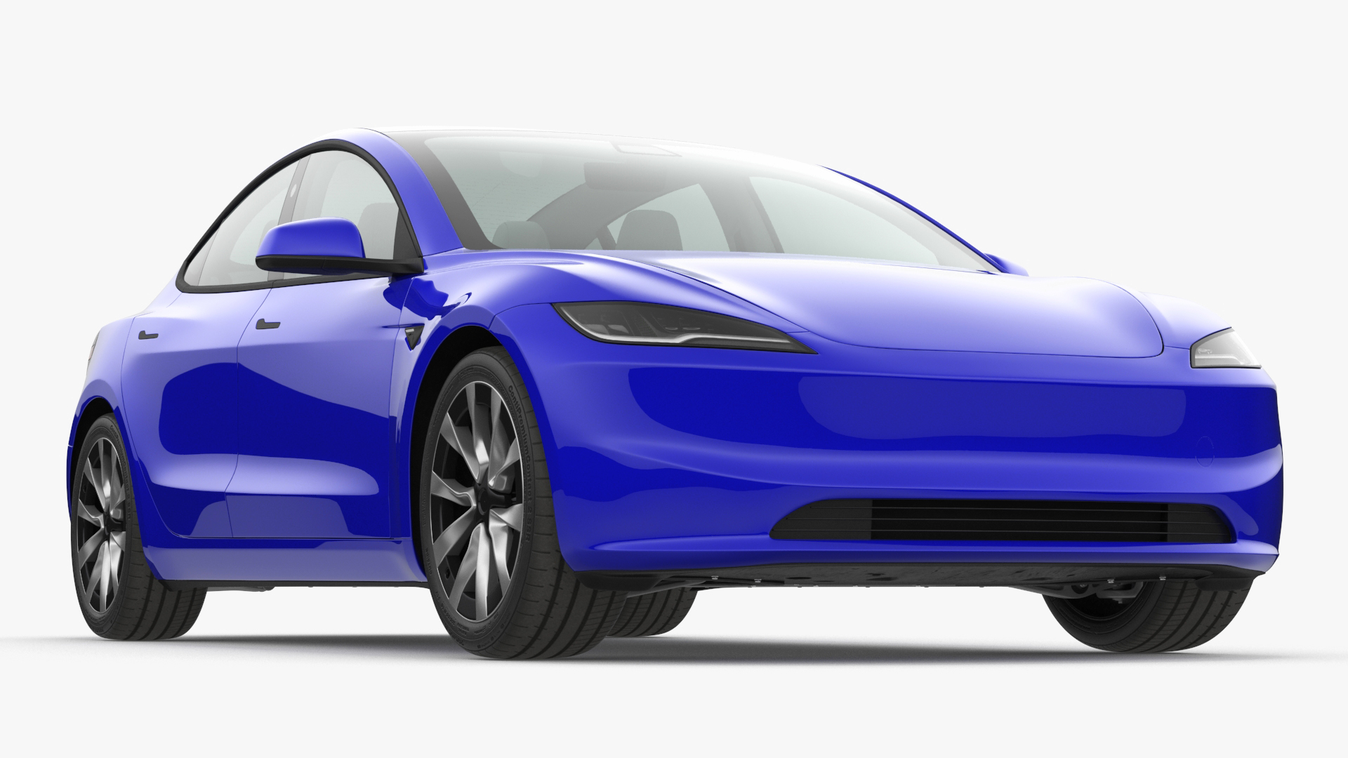 3D Modern Electric Sedan Blue
