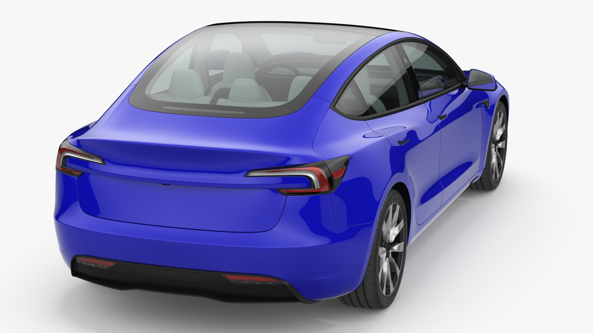 3D Modern Electric Sedan Blue