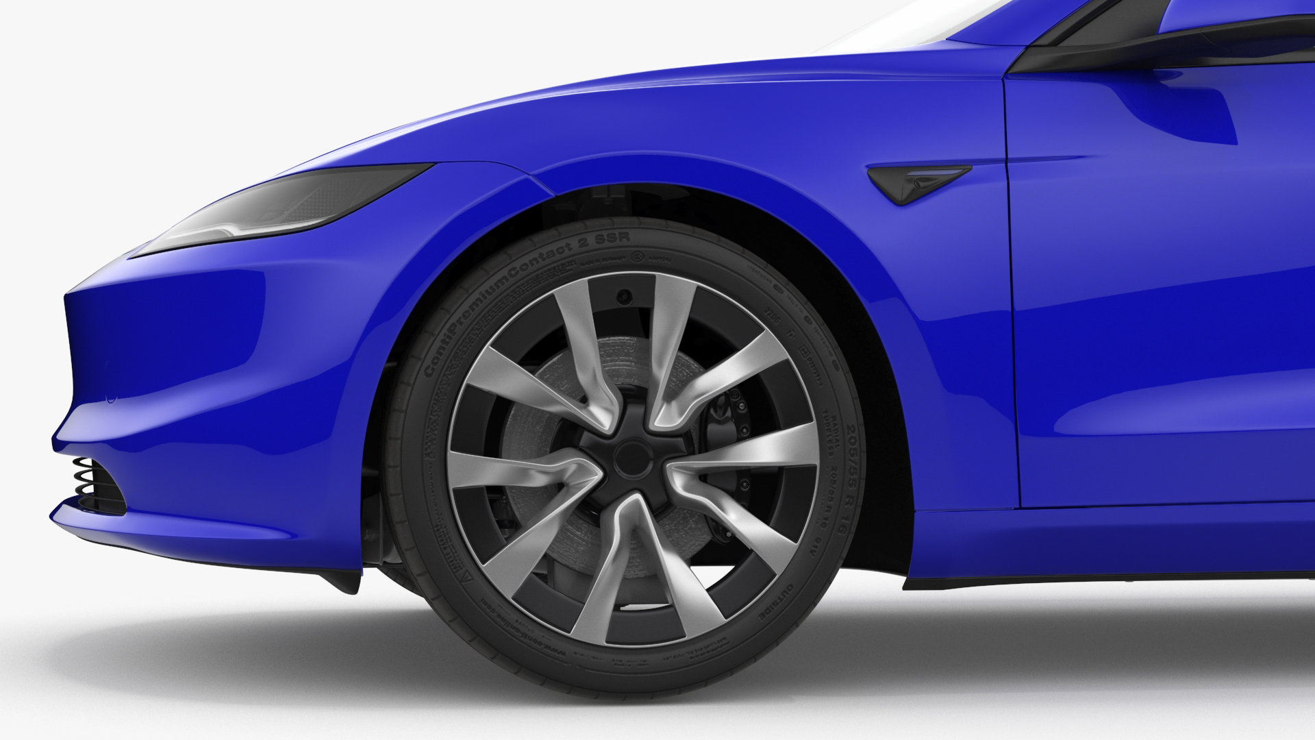 3D Modern Electric Sedan Blue