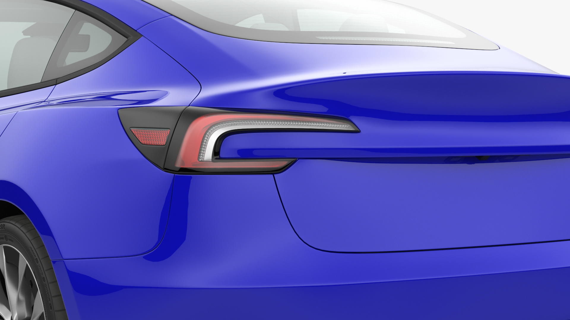 3D Modern Electric Sedan Blue
