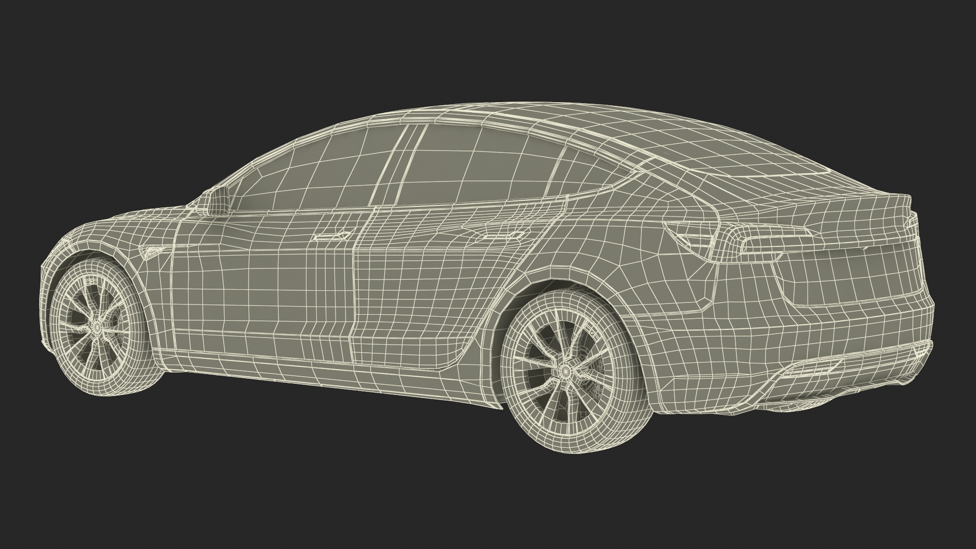 3D Modern Electric Sedan Blue
