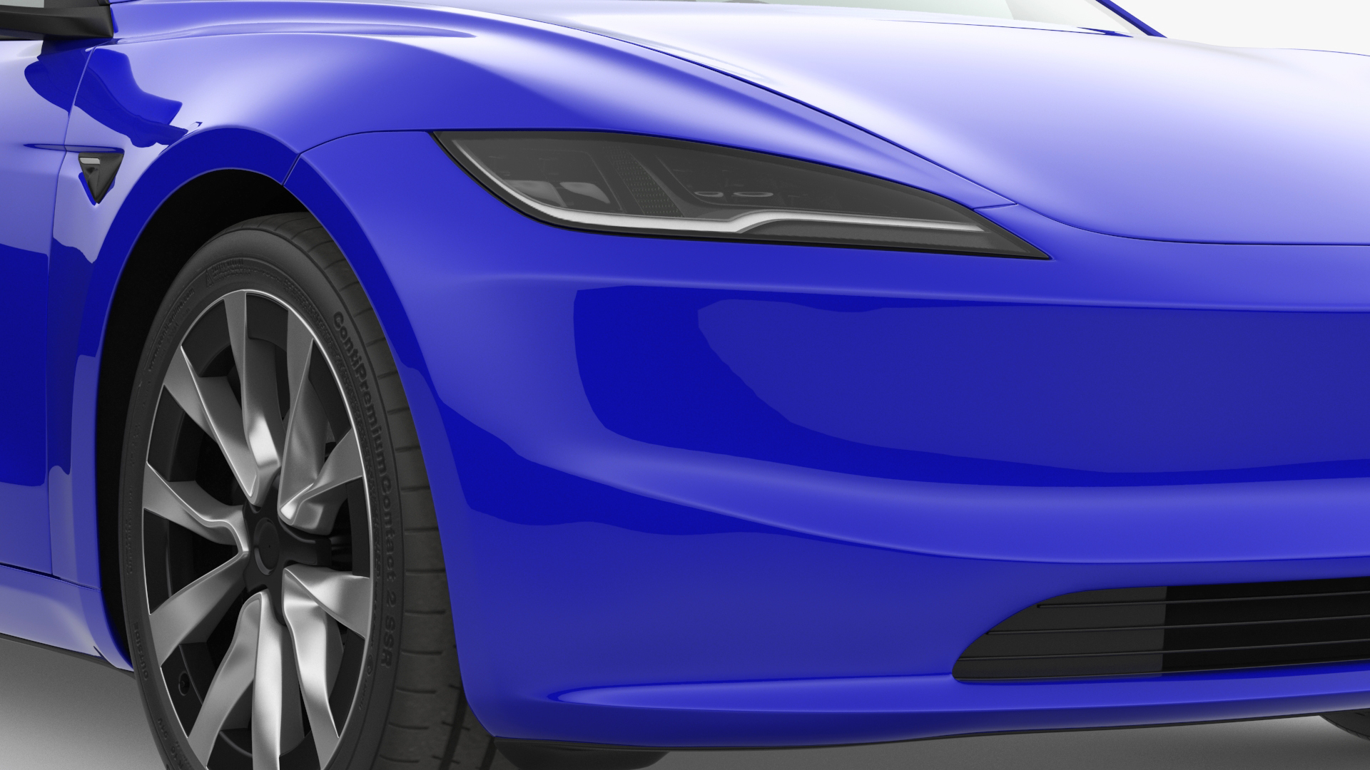 3D Modern Electric Sedan Blue