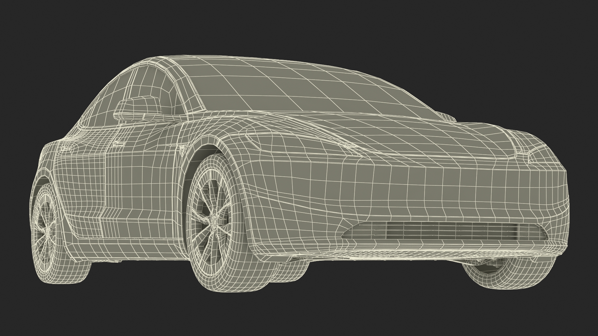3D Modern Electric Sedan Blue