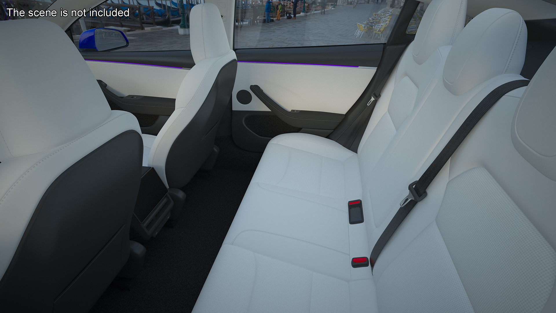 3D Modern Electric Sedan Blue
