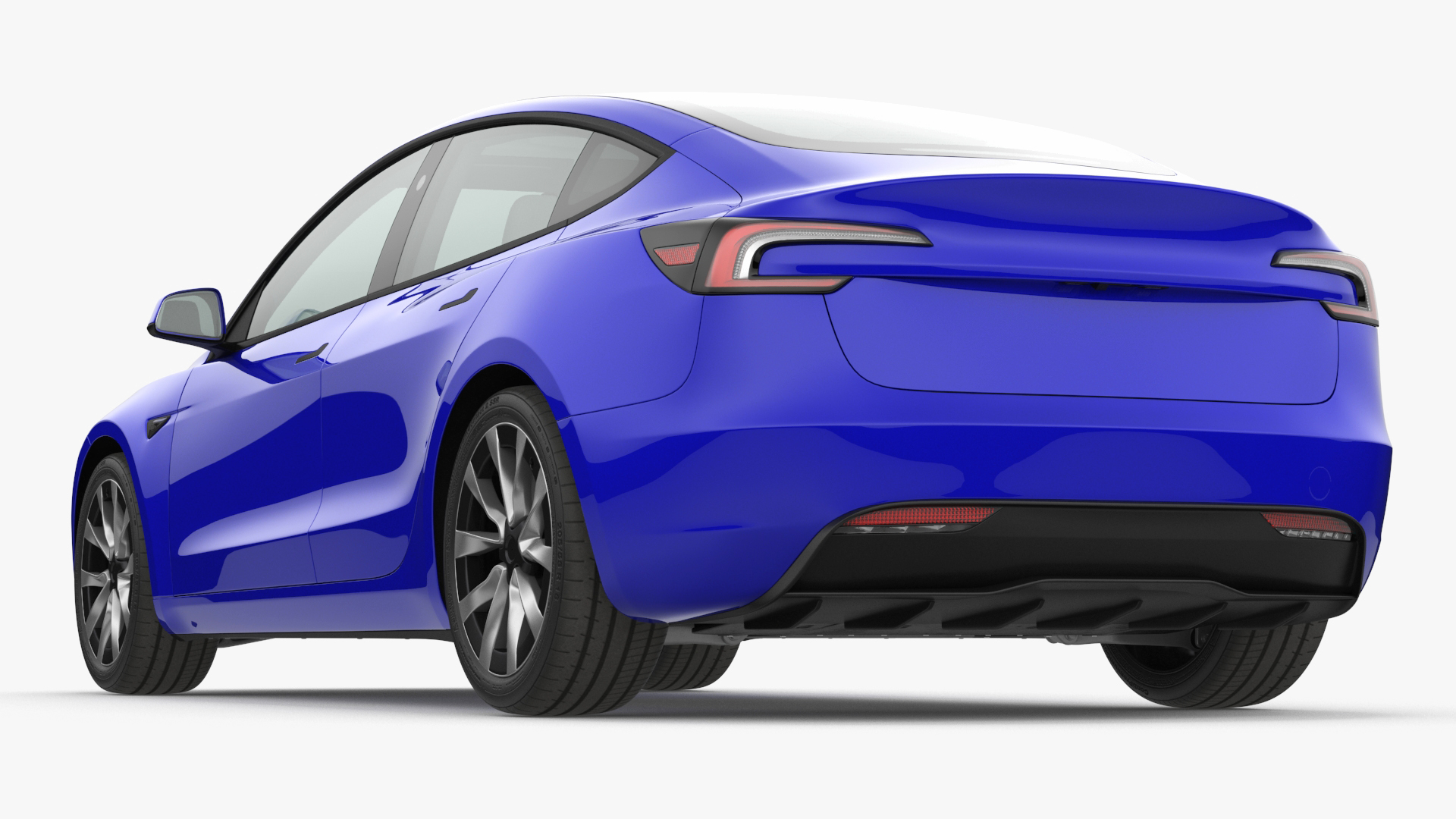 3D Modern Electric Sedan Blue