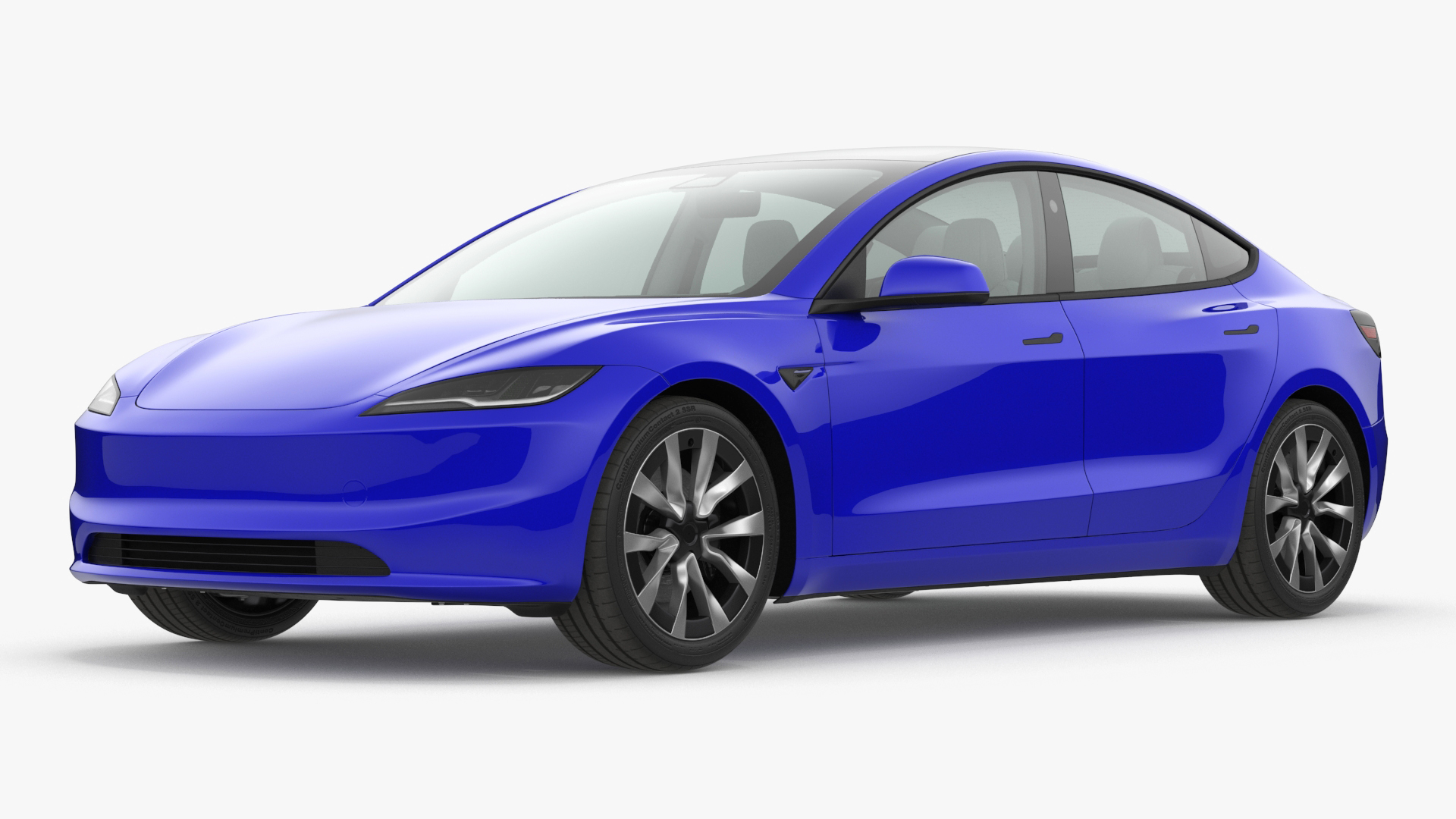 3D Modern Electric Sedan Blue