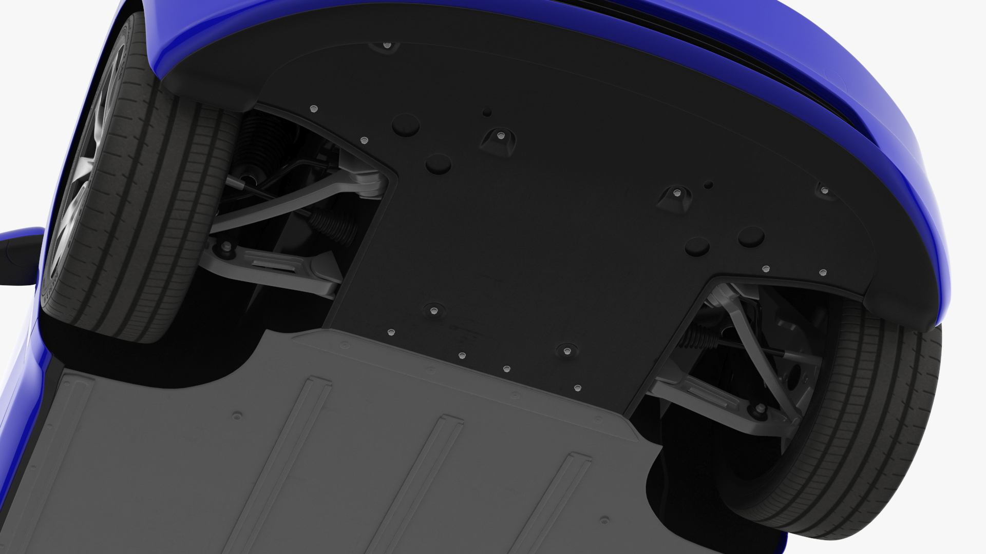 3D Modern Electric Sedan Blue