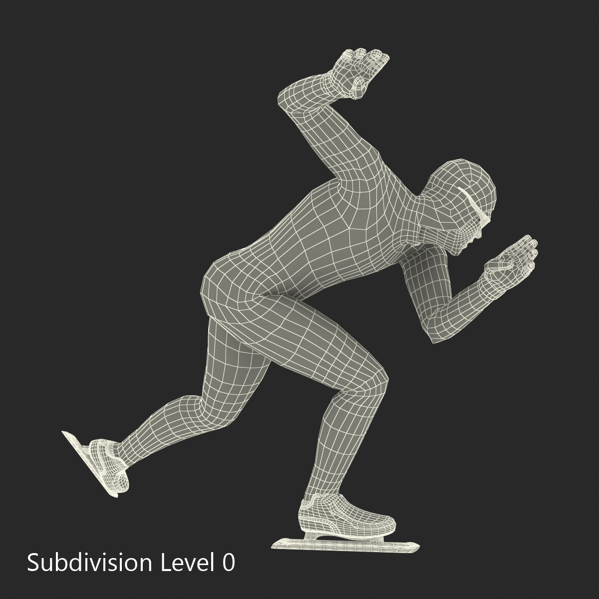 Speed Skater Generic 2 Pose 3 3D model