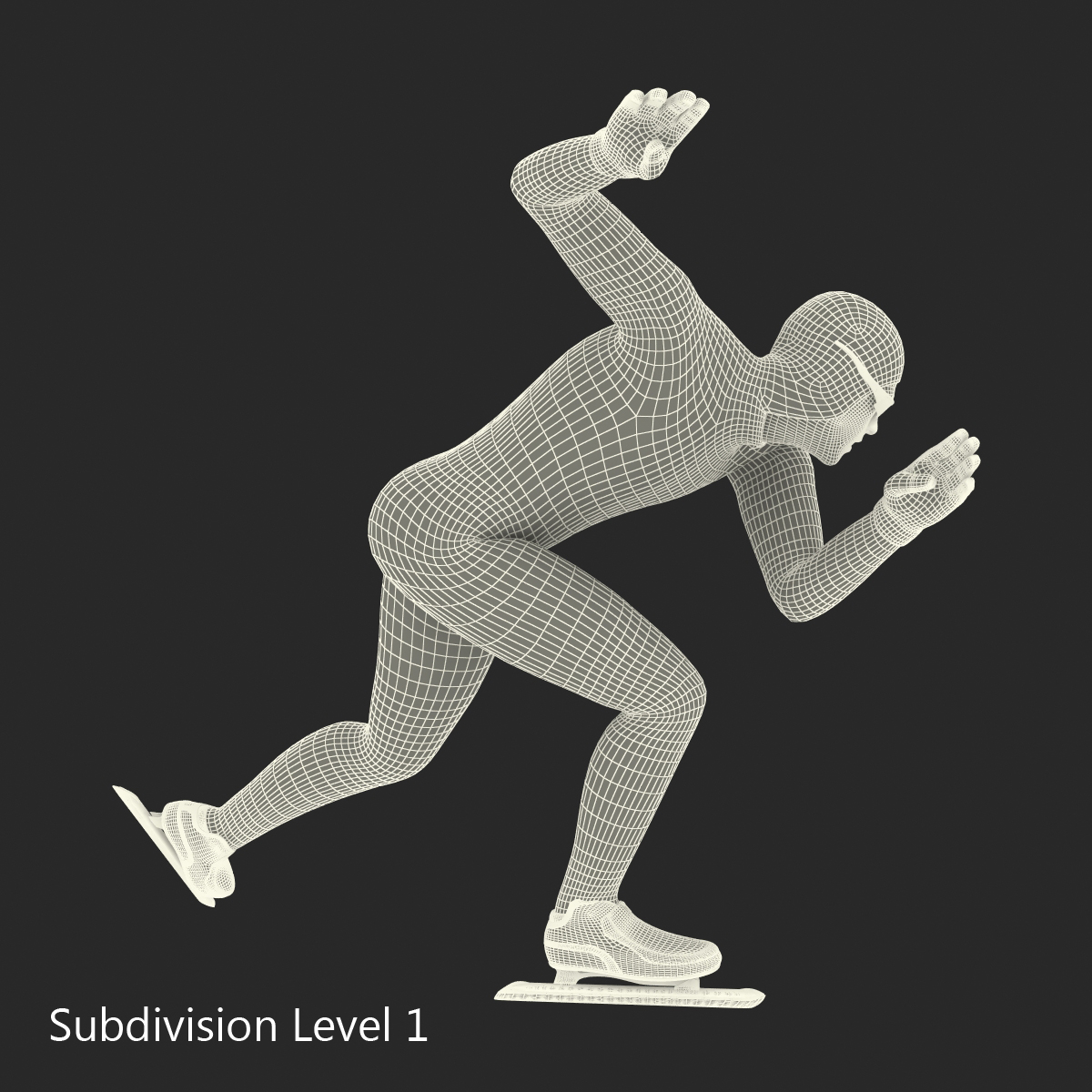 Speed Skater Generic 2 Pose 3 3D model