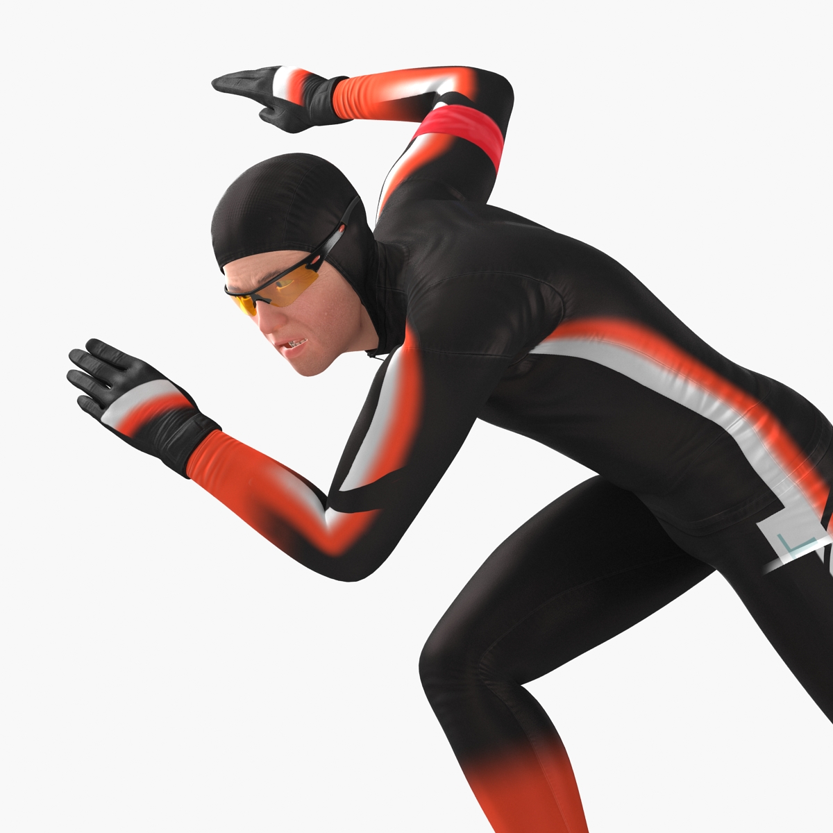 Speed Skater Generic 2 Pose 3 3D model