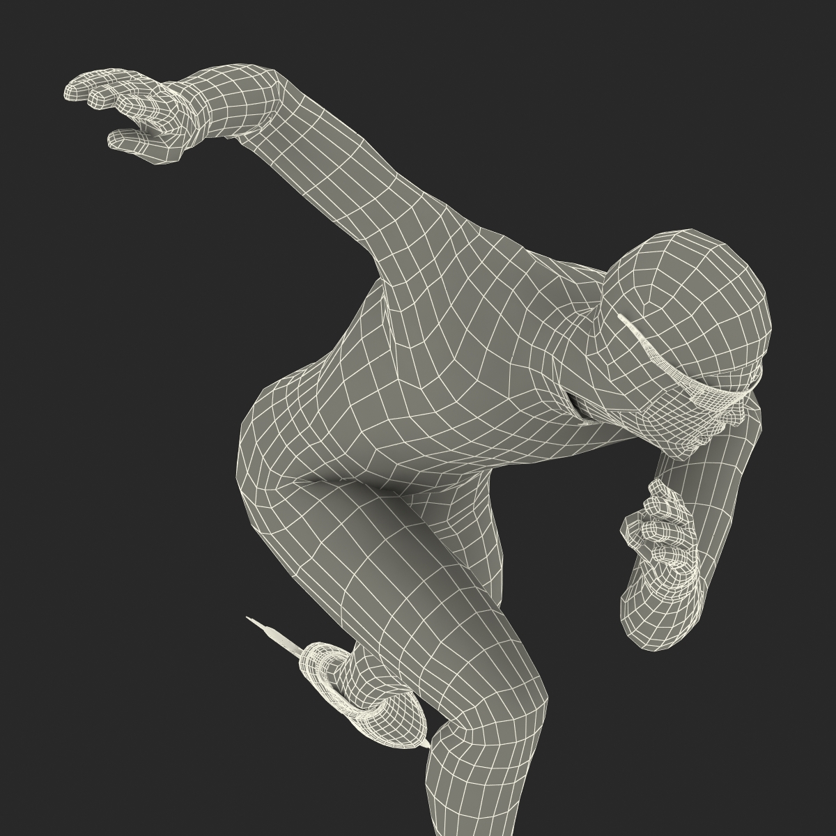 Speed Skater Generic 2 Pose 3 3D model