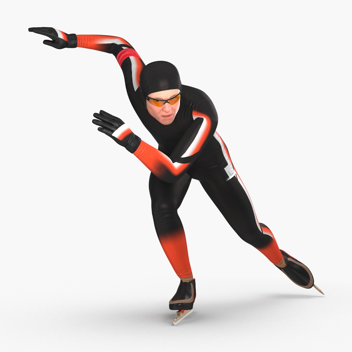 Speed Skater Generic 2 Pose 3 3D model
