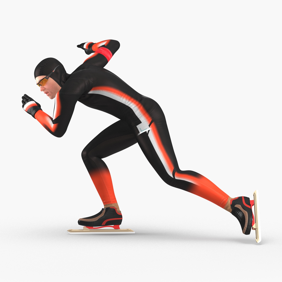 Speed Skater Generic 2 Pose 3 3D model