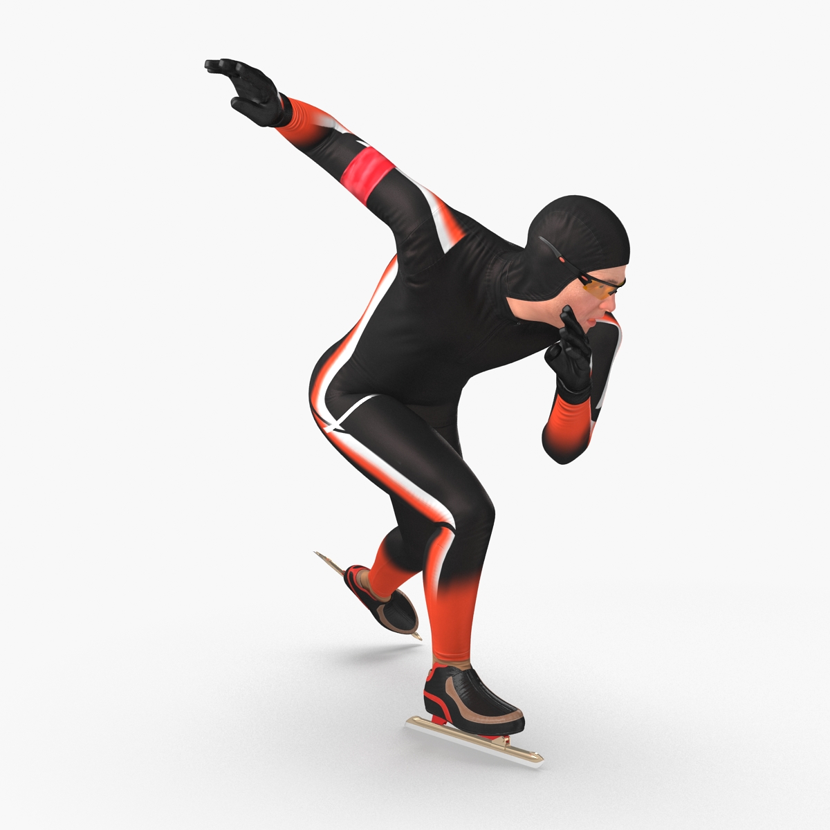 Speed Skater Generic 2 Pose 3 3D model