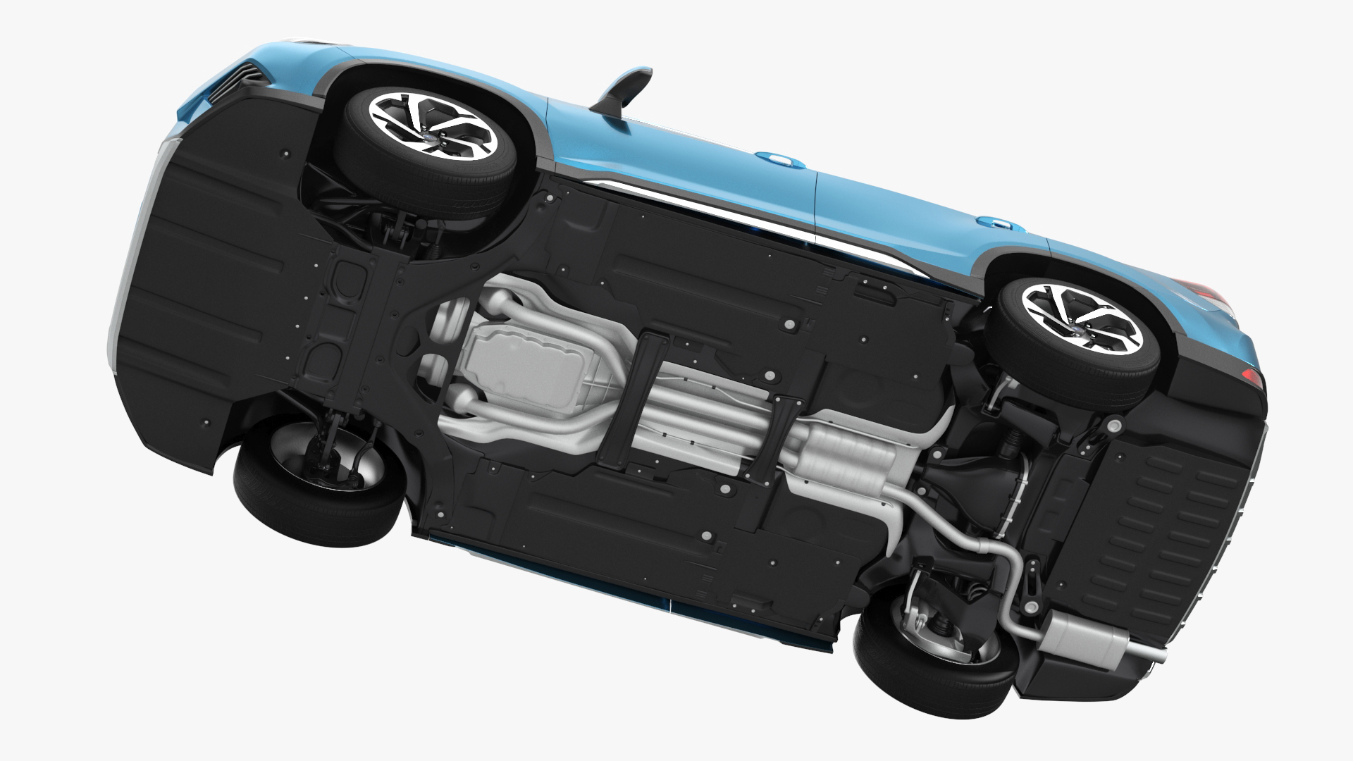 3D Blue Subaru Forester 2022 Simple Interior