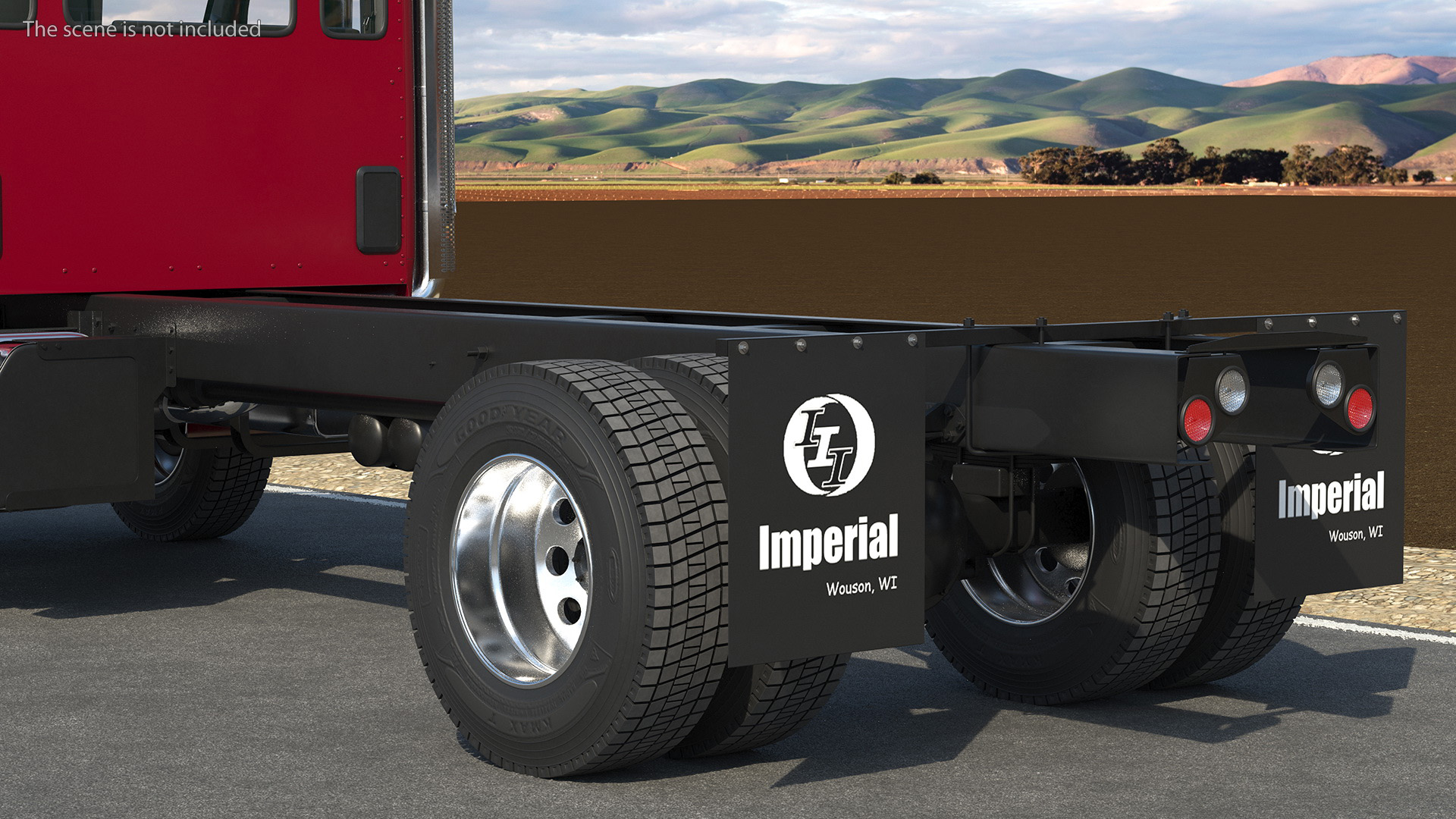Red Truck Peterbilt 537 Rigged for Cinema 4D 3D model
