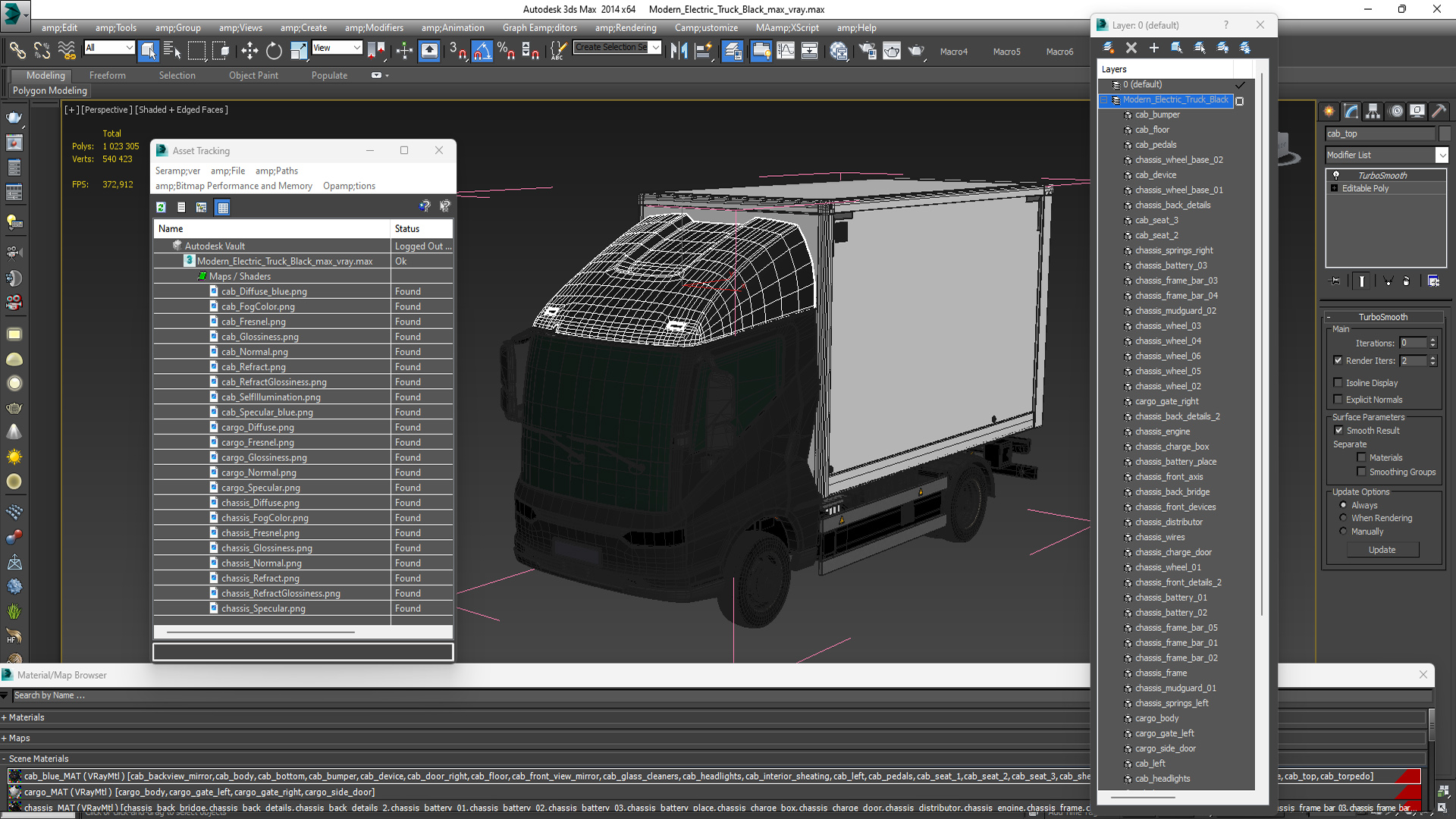 Modern Electric Truck Black 3D