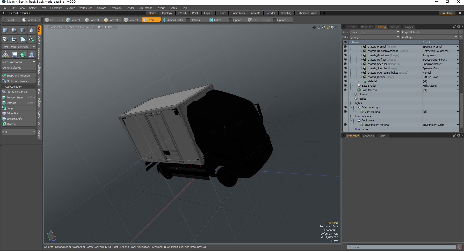 Modern Electric Truck Black 3D