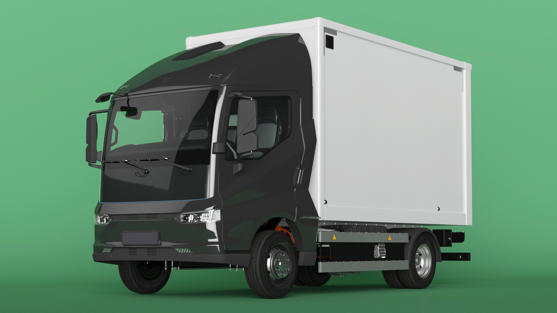 Modern Electric Truck Black 3D