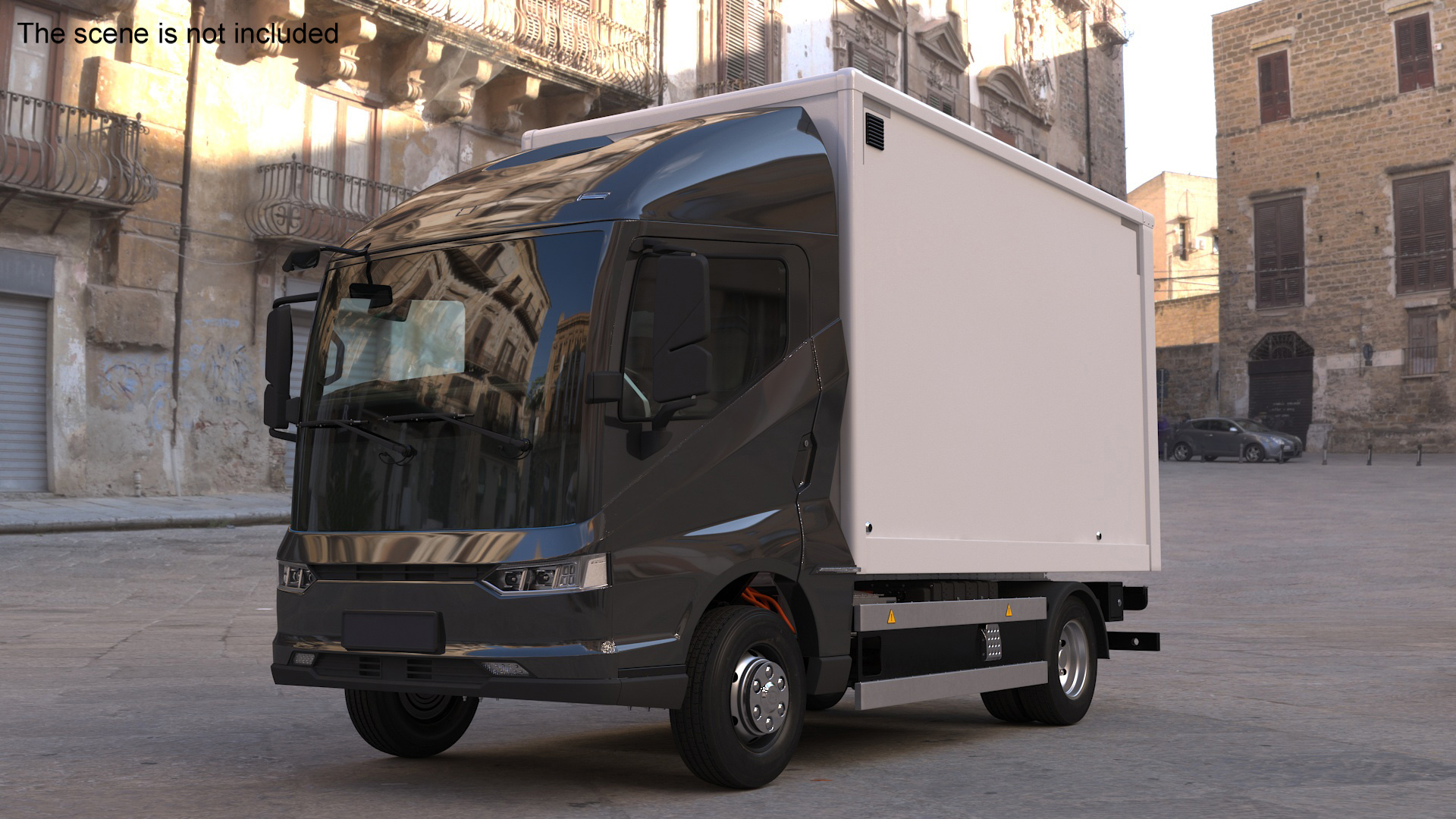 Modern Electric Truck Black 3D
