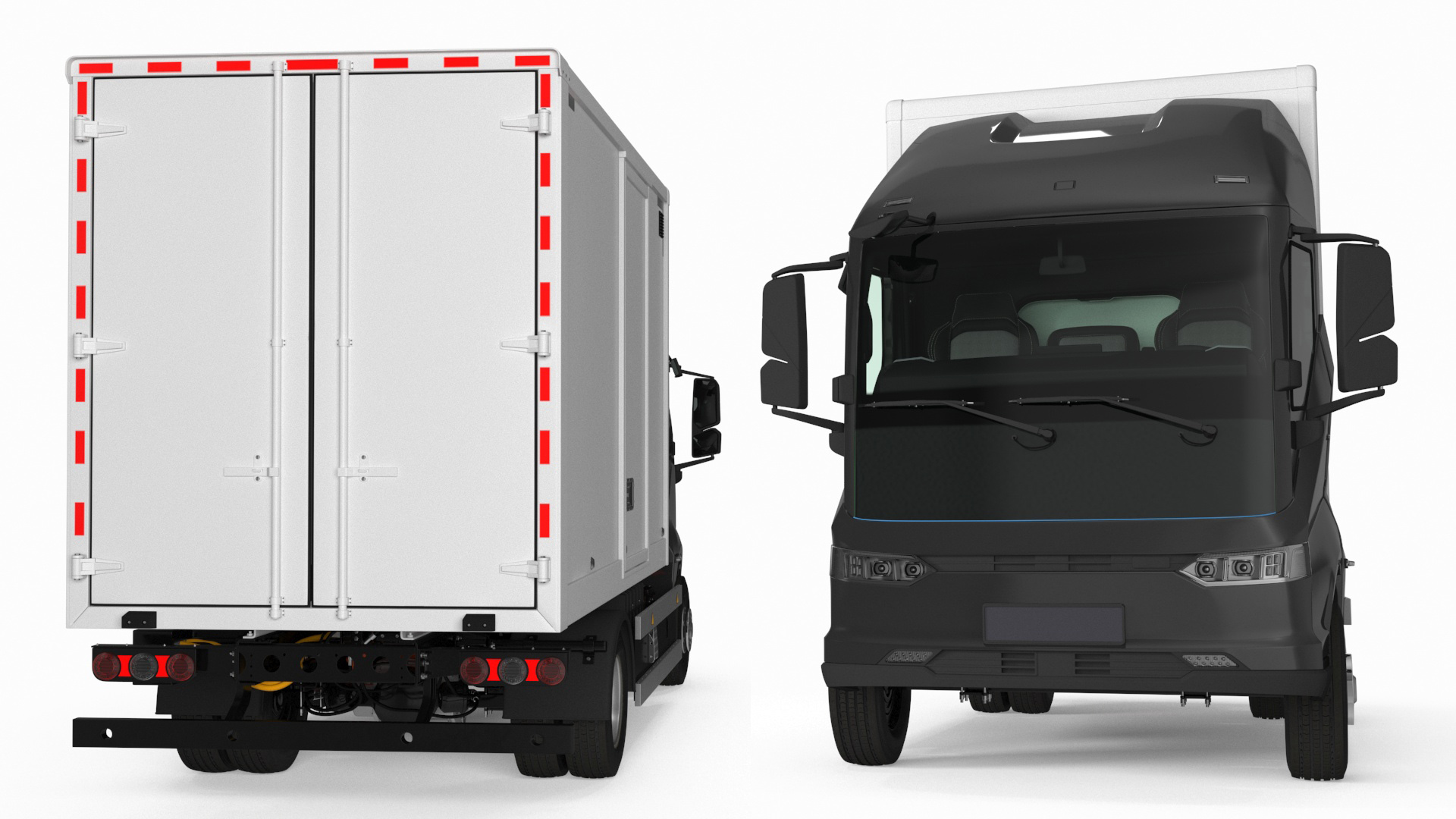Modern Electric Truck Black 3D