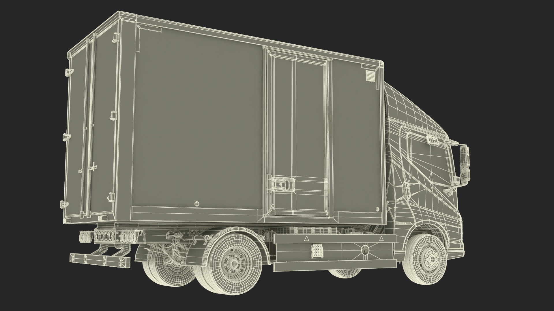 Modern Electric Truck Black 3D