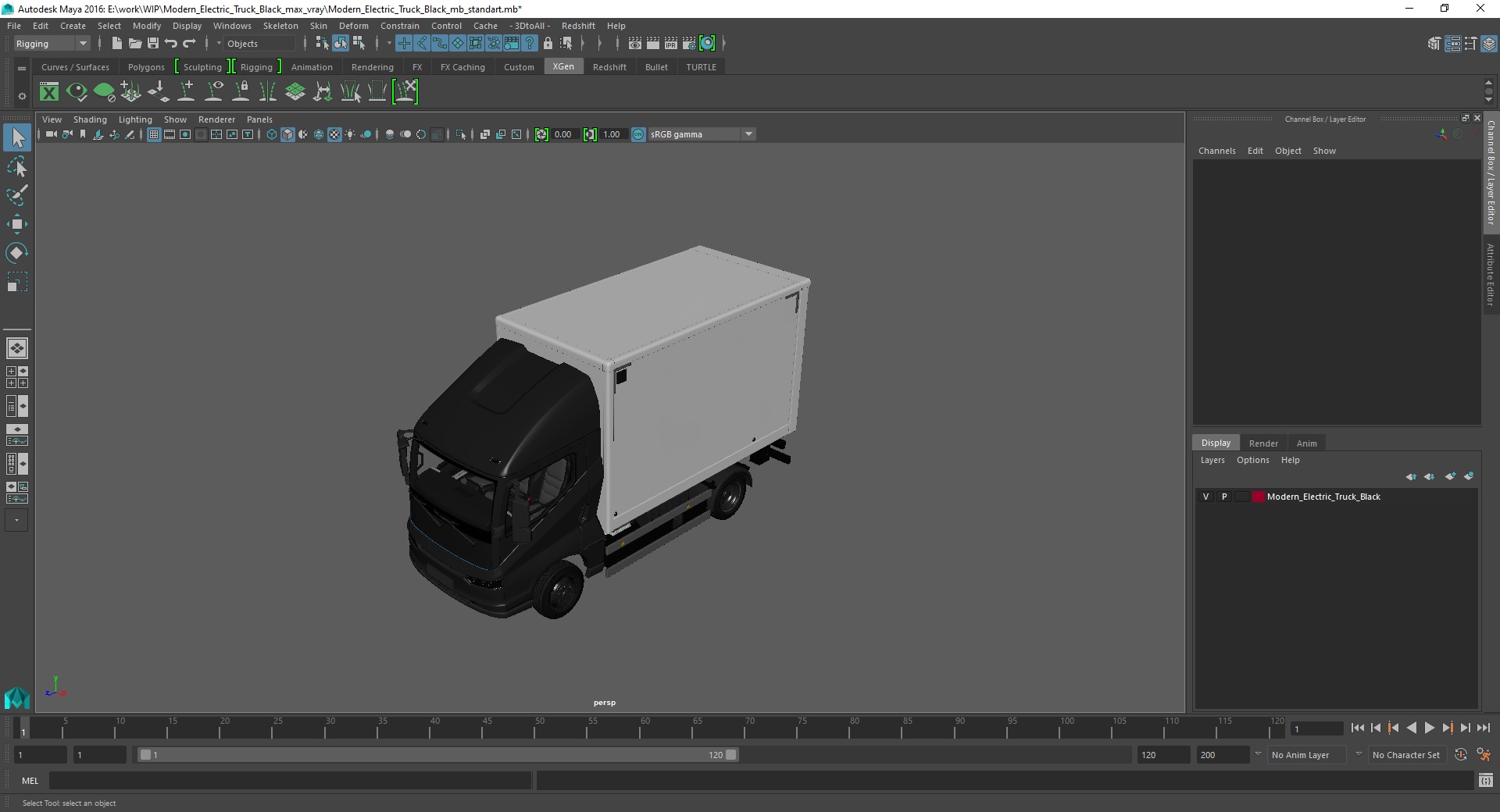 Modern Electric Truck Black 3D