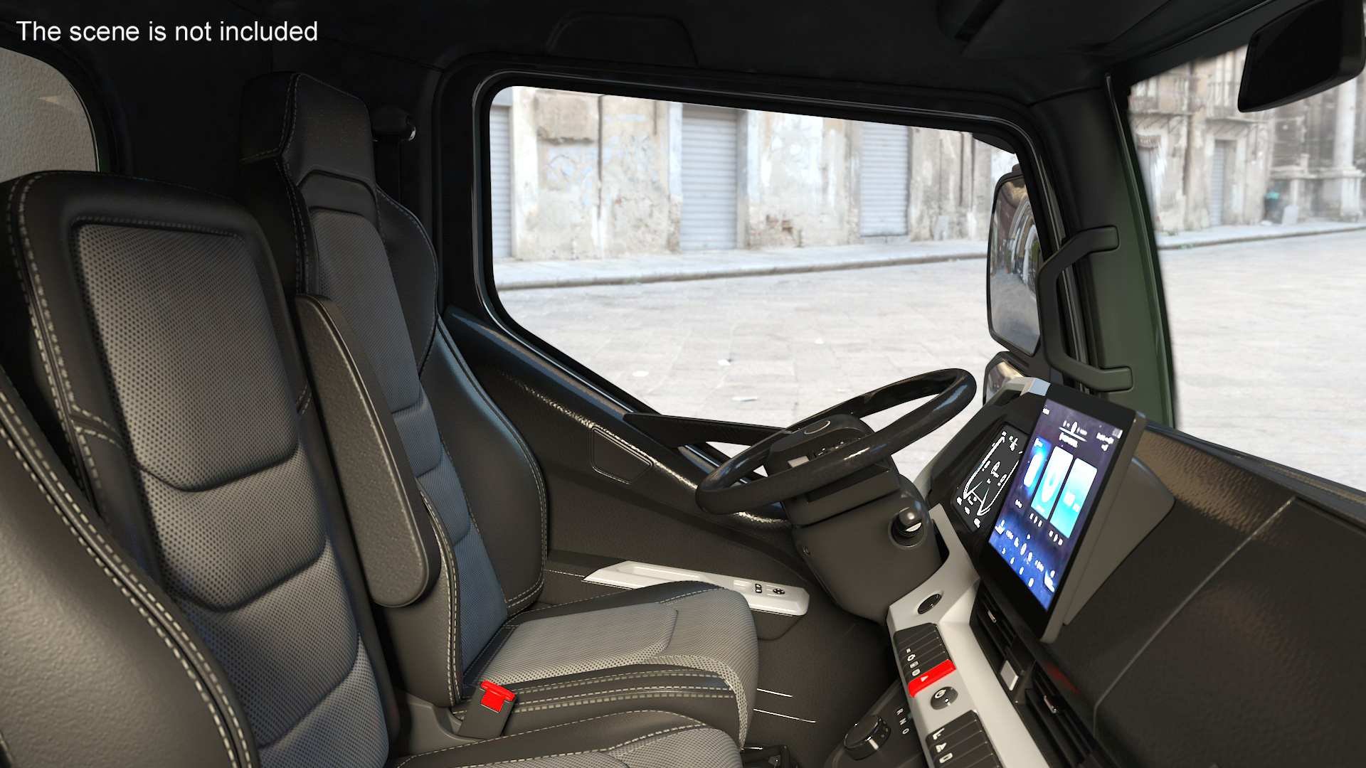 Modern Electric Truck Black 3D