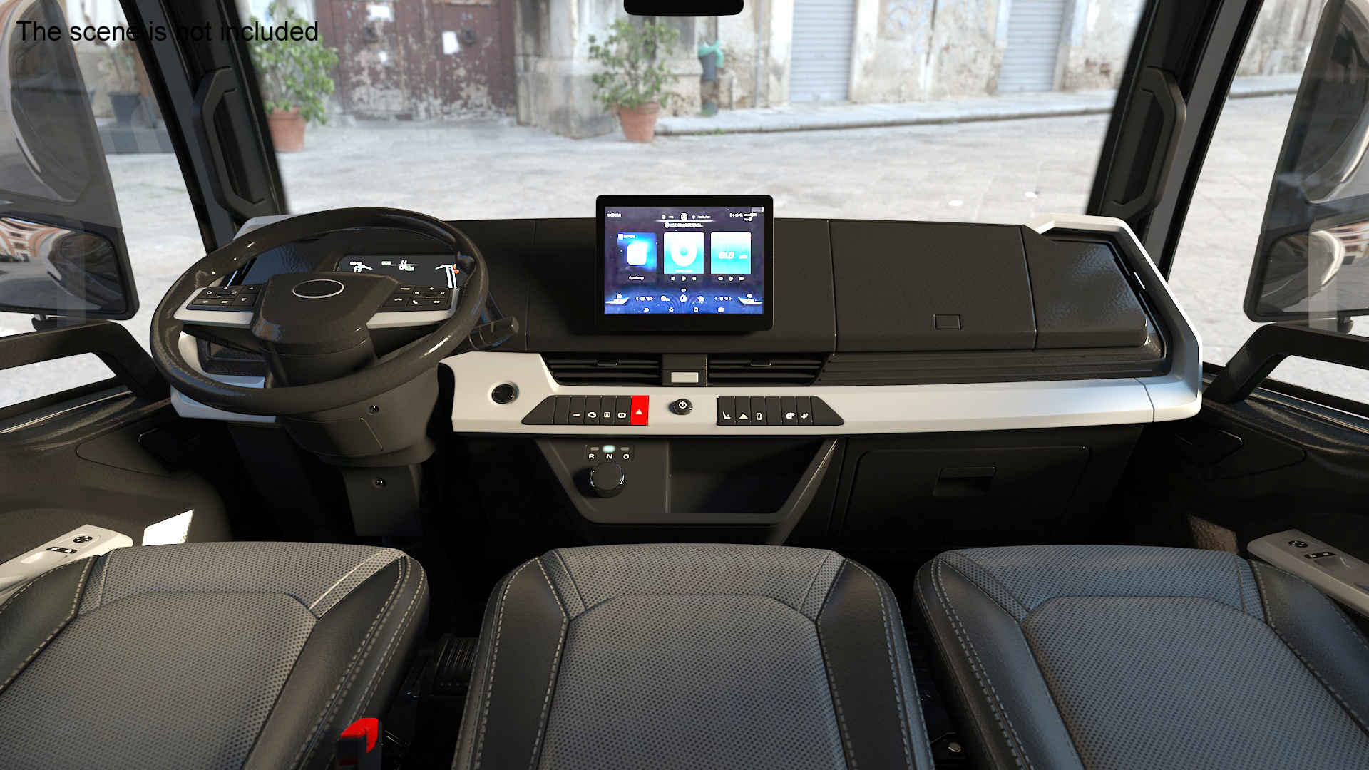 Modern Electric Truck Black 3D