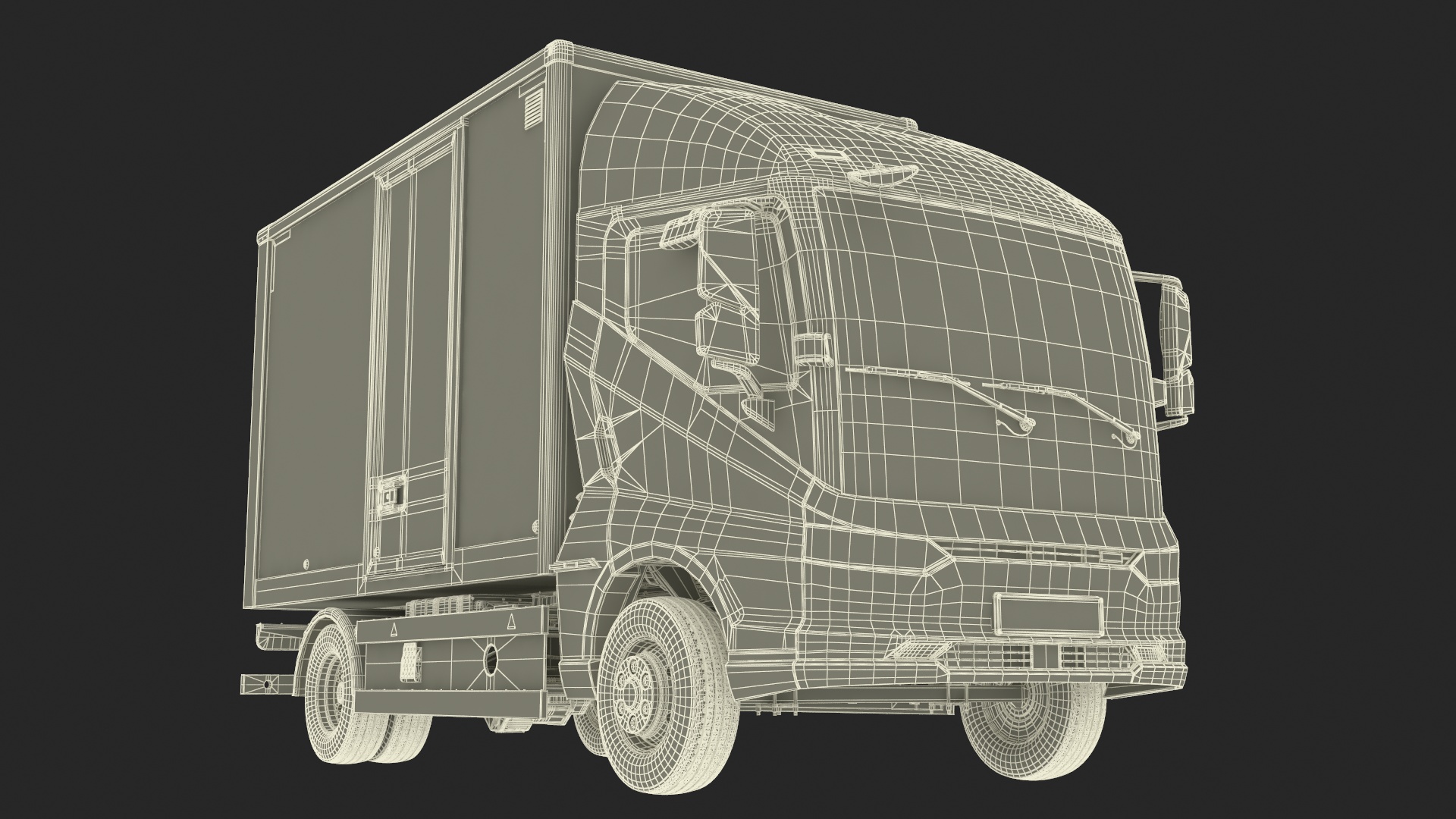 Modern Electric Truck Black 3D