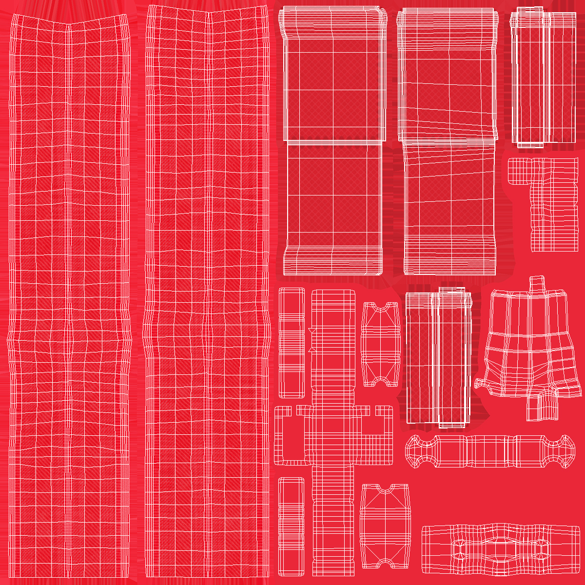 Opened Zipper without Slider Red 3D
